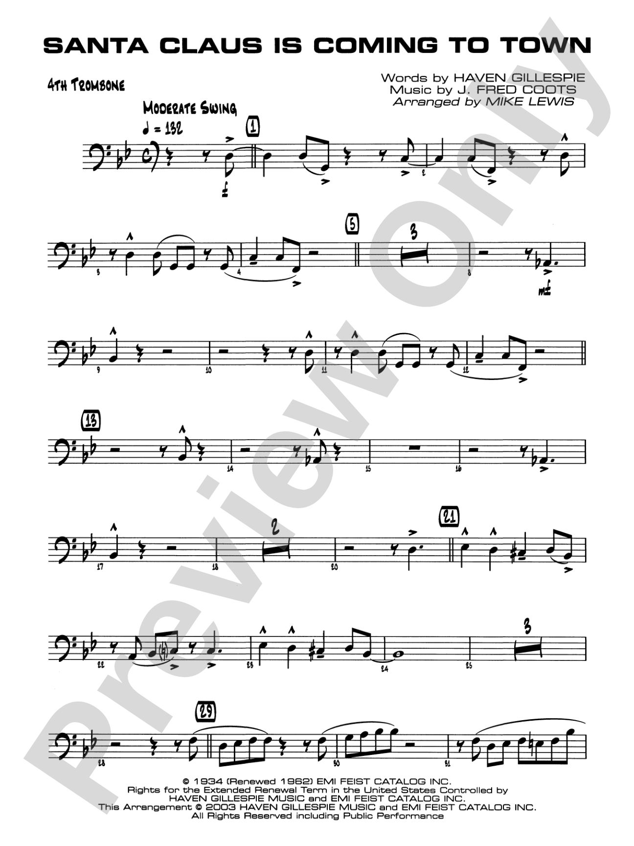 Santa Claus Is Coming to Town: 4th Trombone