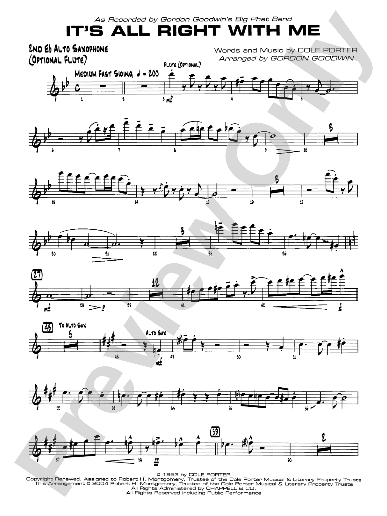 It's All Right with Me: 2nd E-flat Alto Saxophone