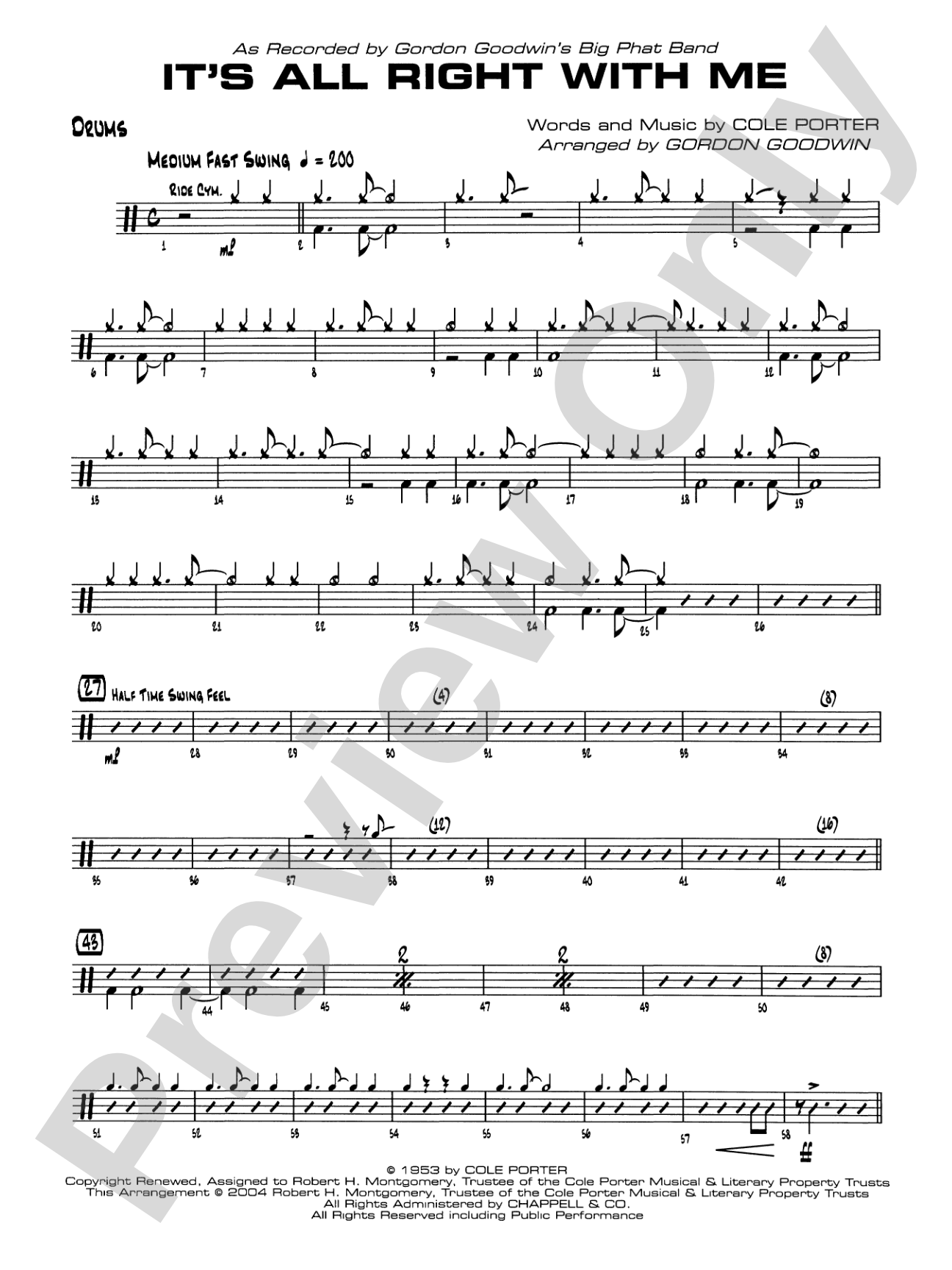 It's All Right with Me: Drums