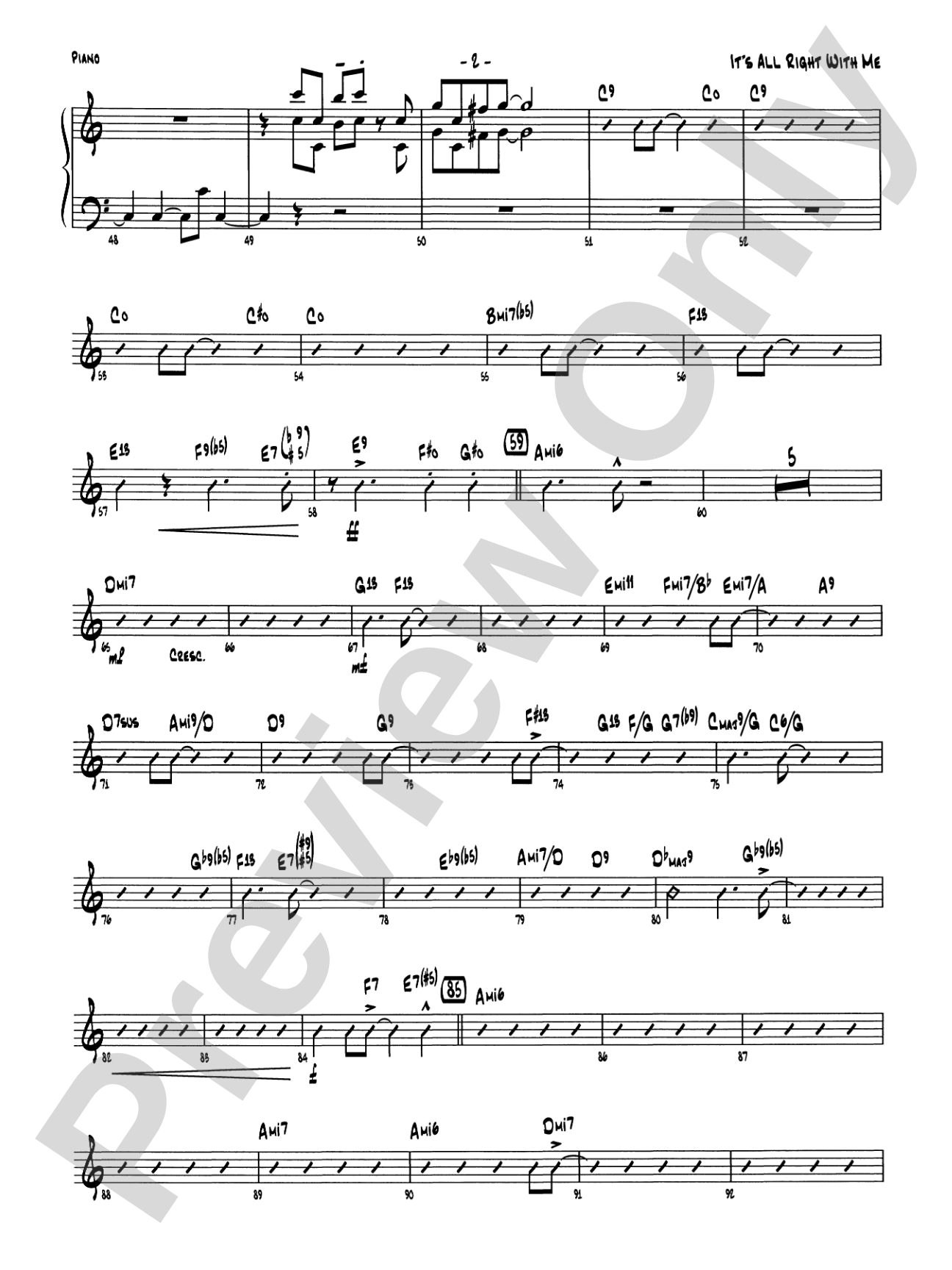 It's All Right with Me: Piano Accompaniment