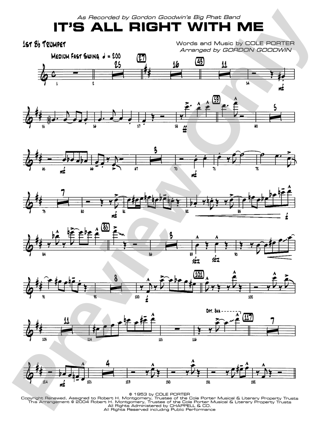 It's All Right with Me: 1st B-flat Trumpet