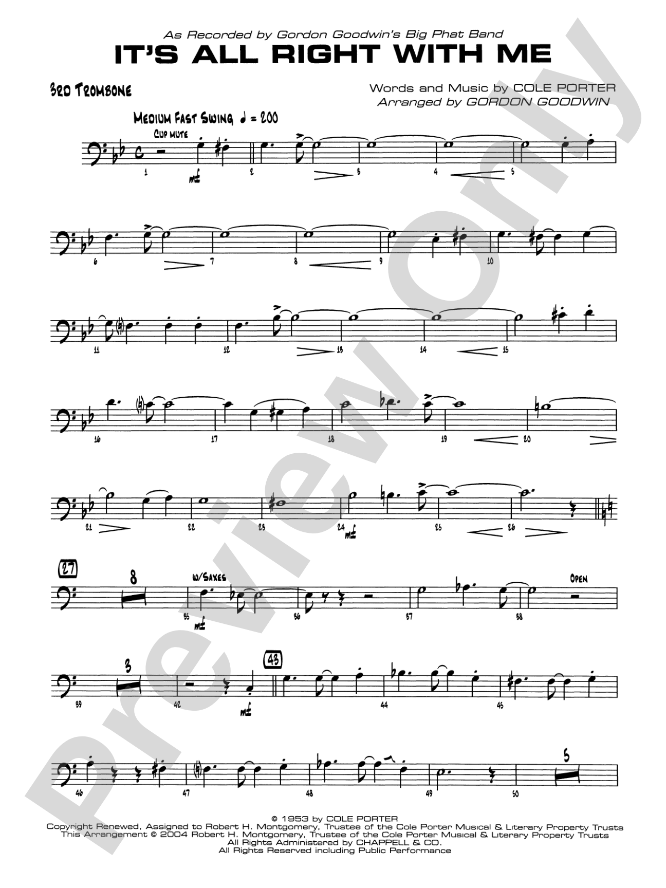 It's All Right with Me: 3rd Trombone