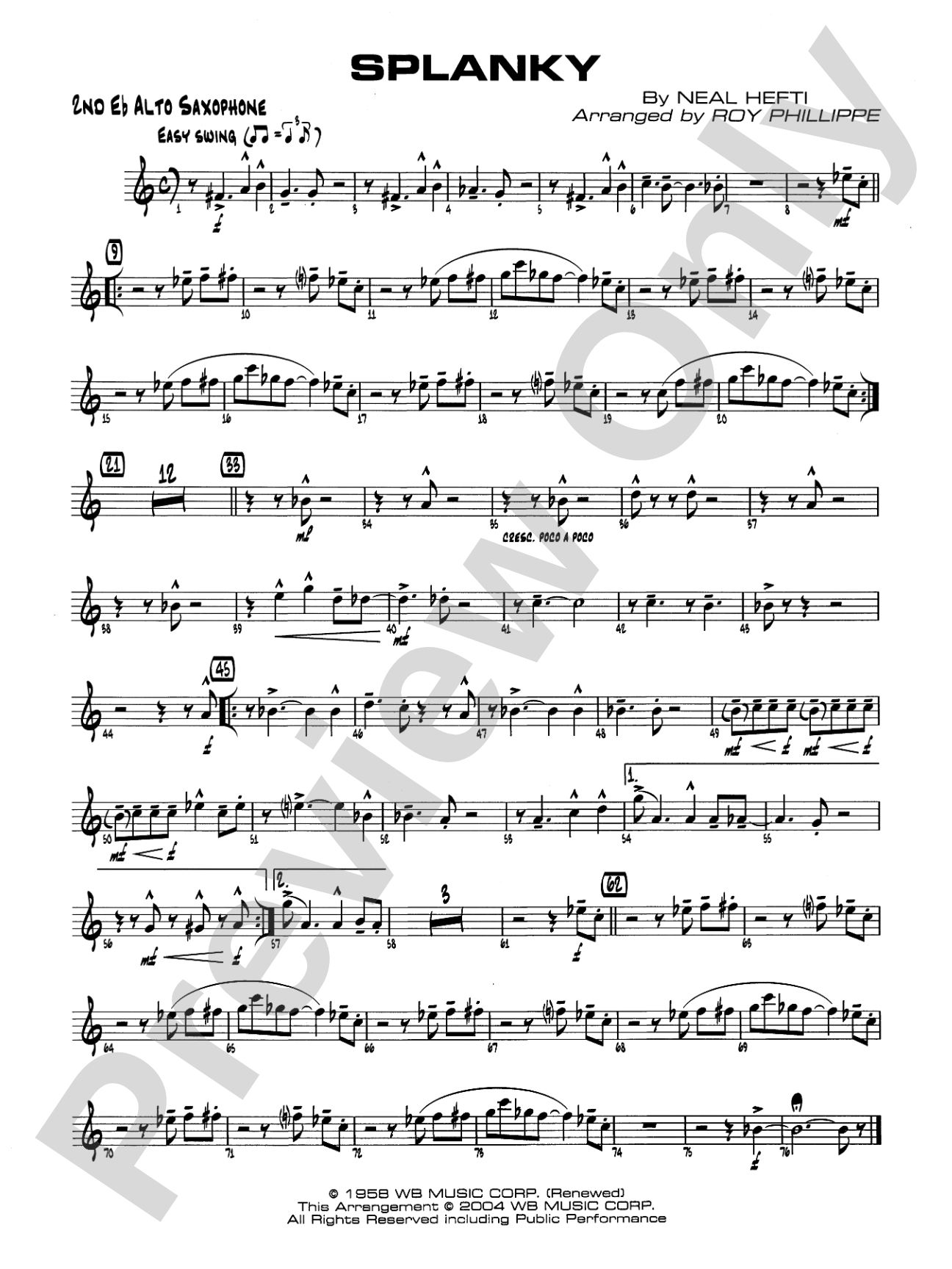 Splanky: 2nd E-flat Alto Saxophone