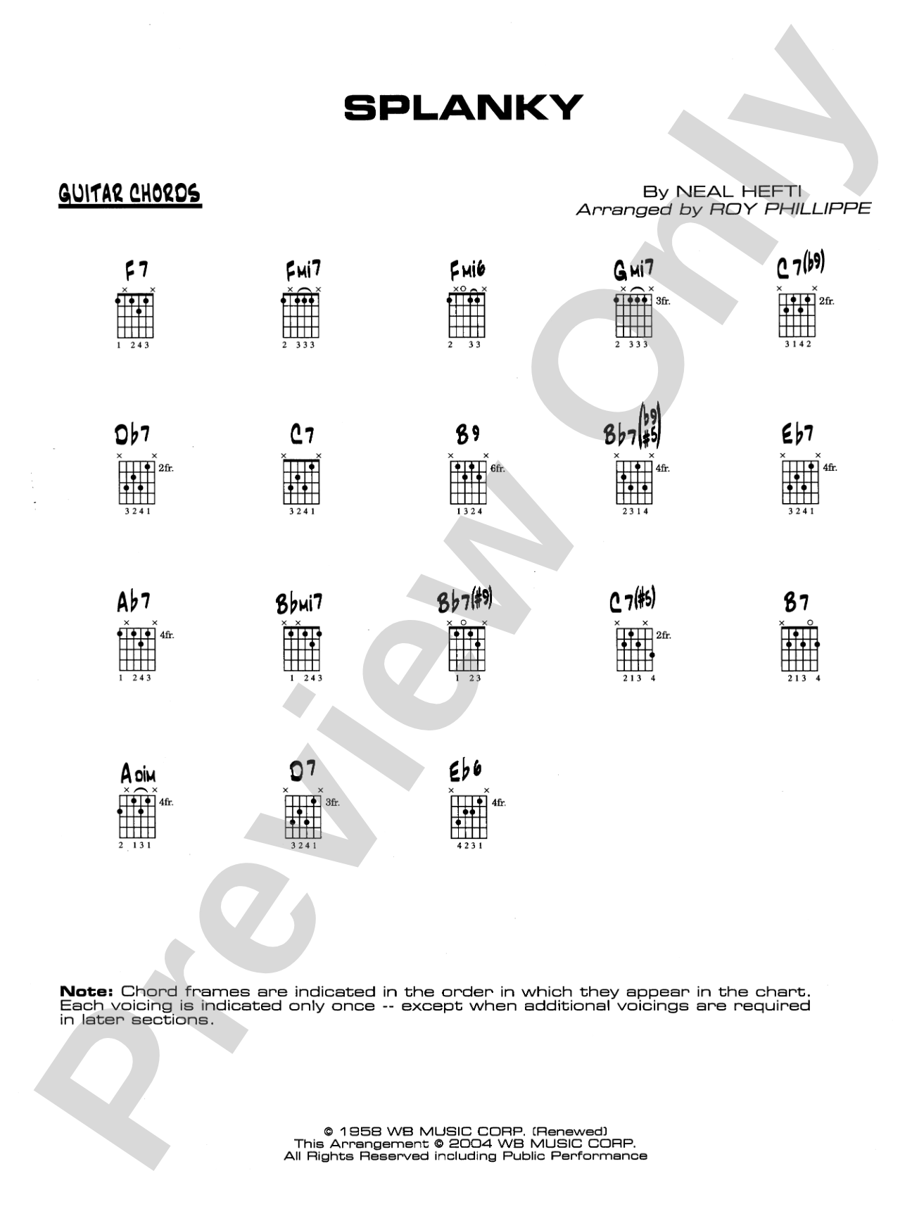 Splanky: Guitar Chords