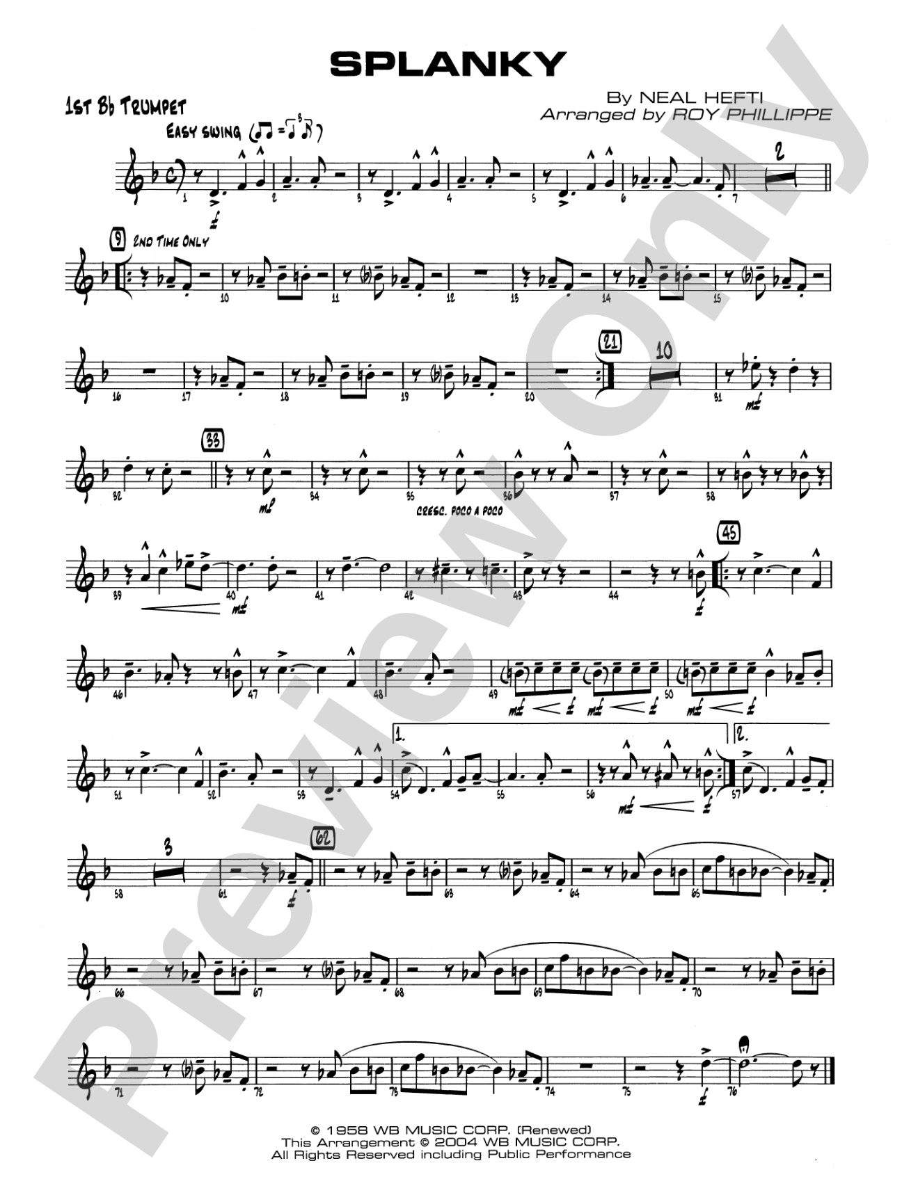 Splanky: 1st B-flat Trumpet