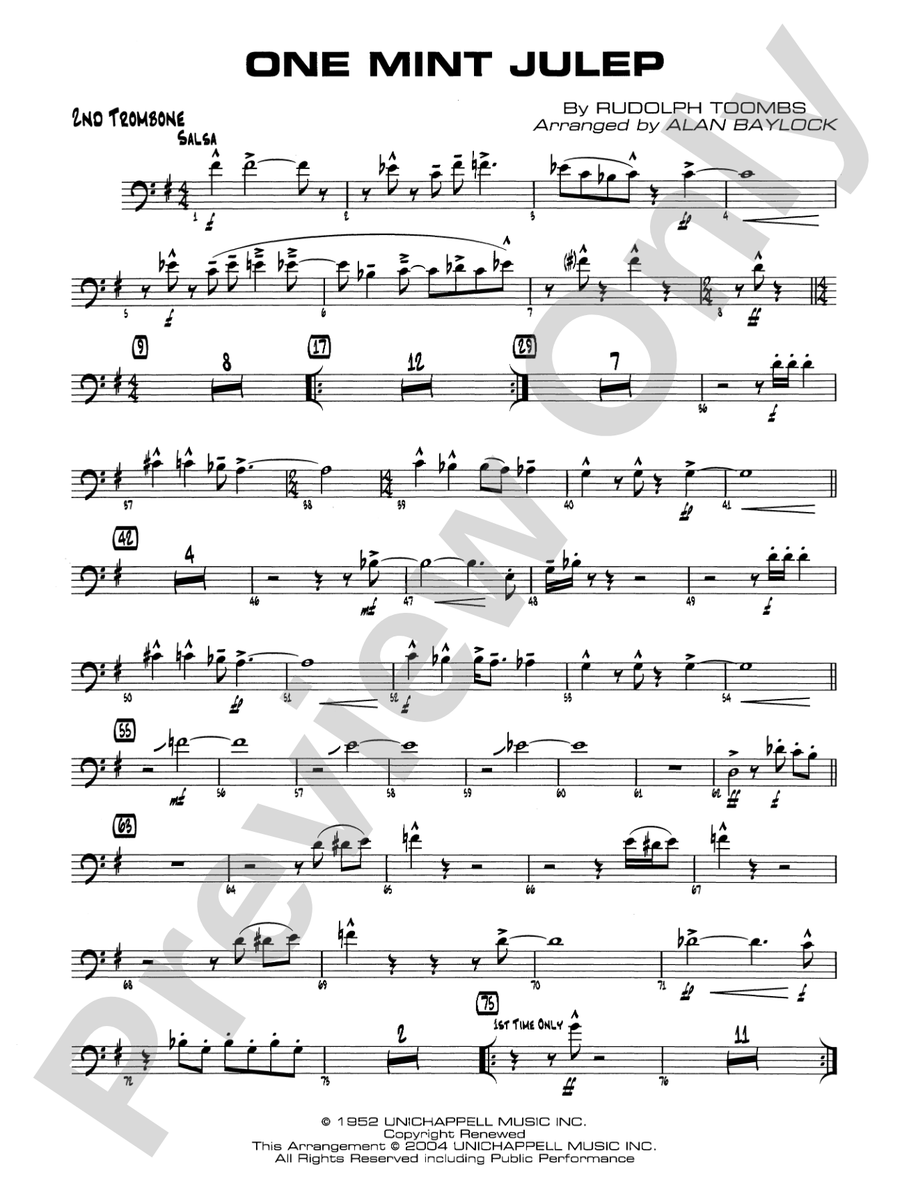 One Mint Julep: 2nd Trombone