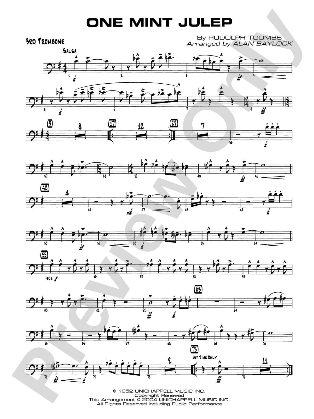 One Mint Julep: 3rd Trombone