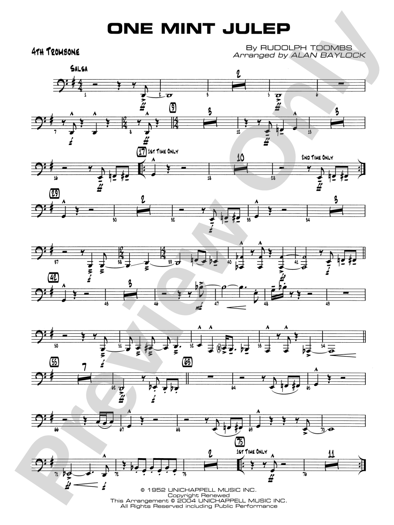 One Mint Julep: 4th Trombone