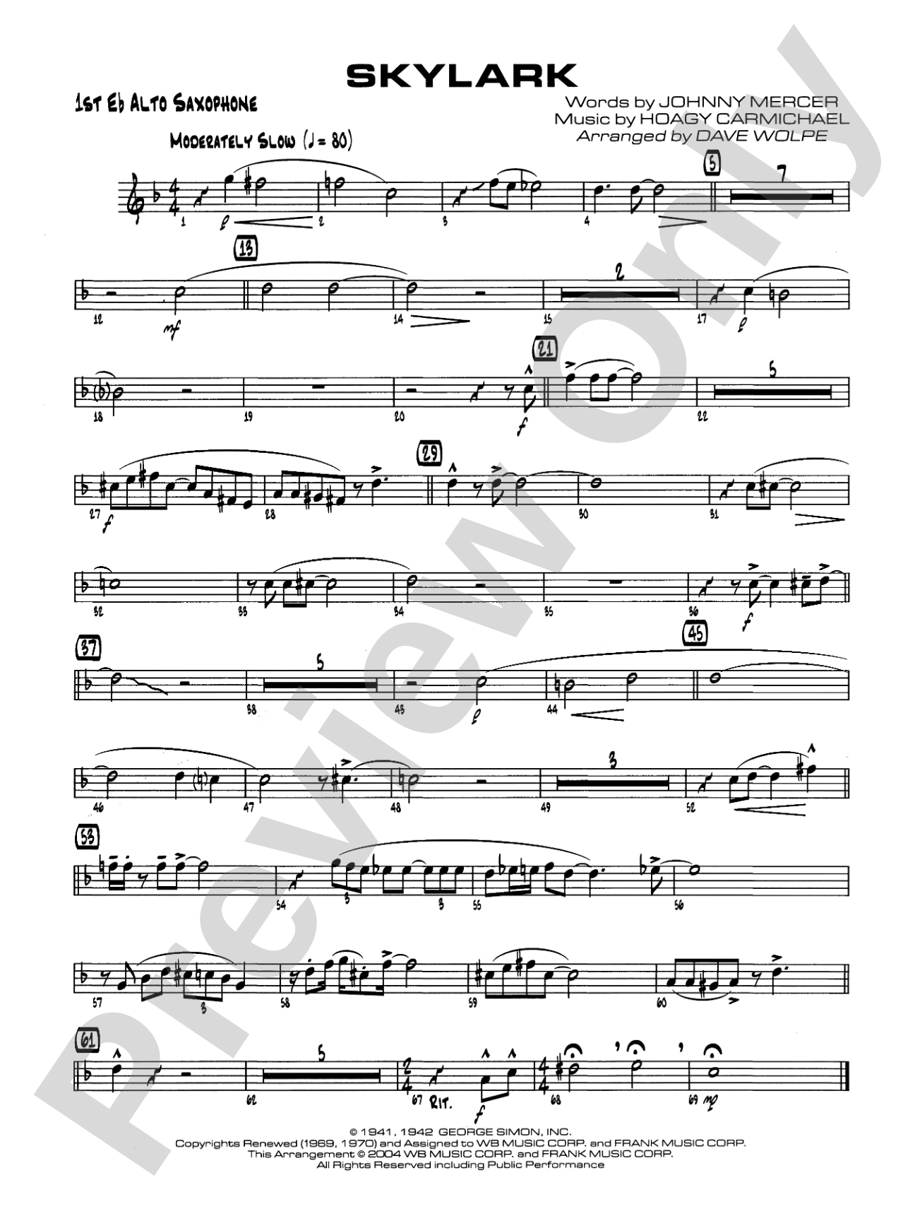 Skylark: E-flat Alto Saxophone