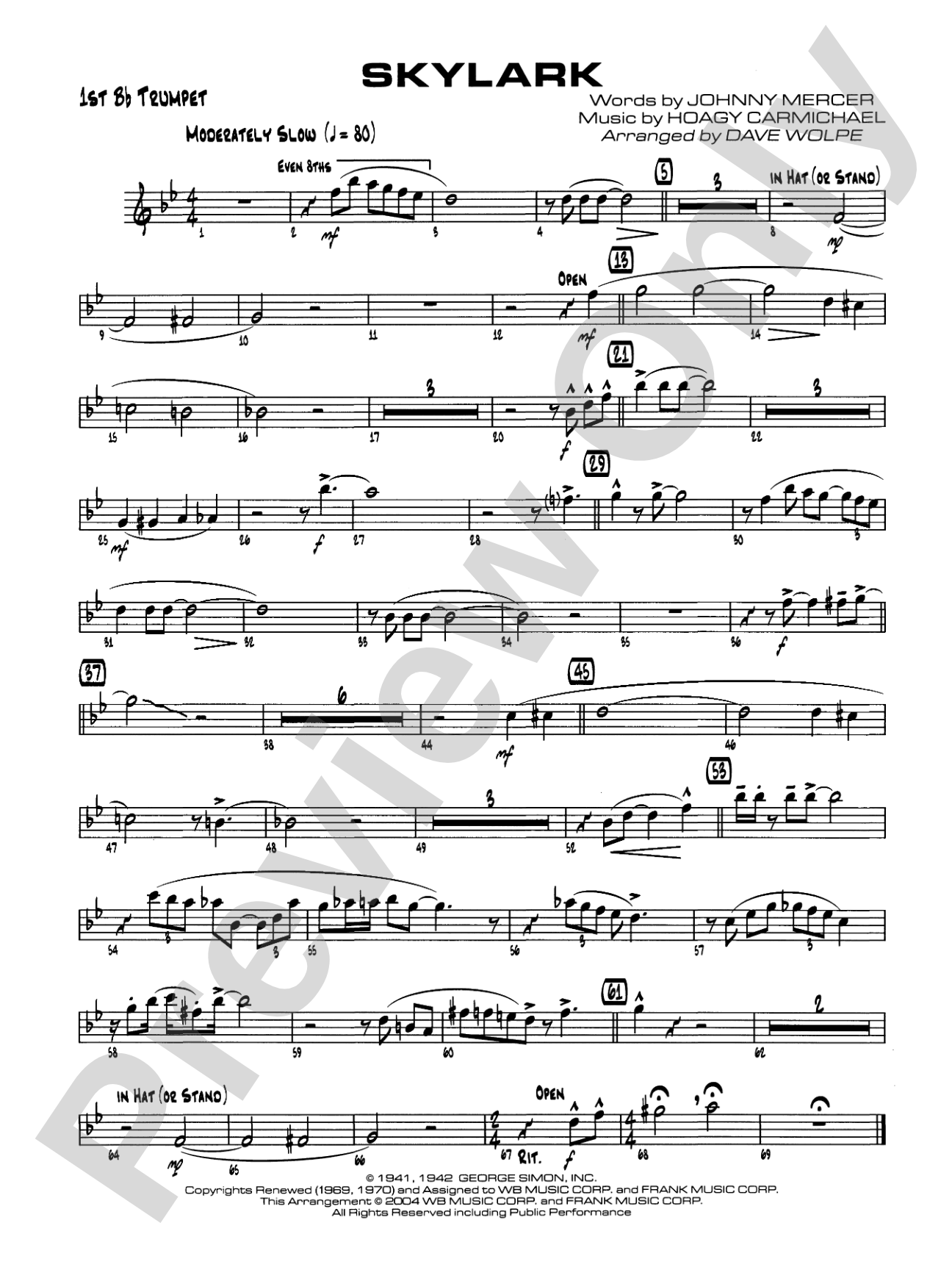Skylark: 1st B-flat Trumpet
