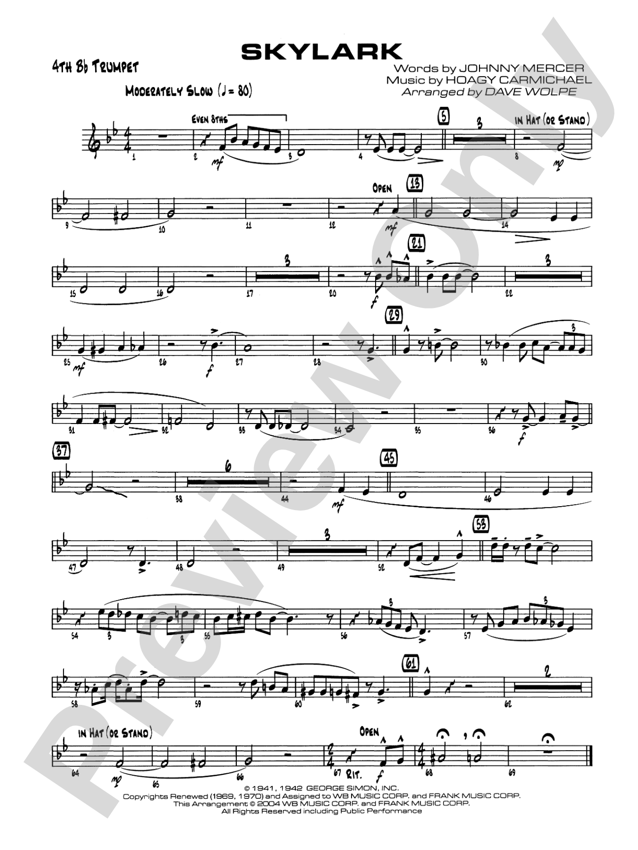 Skylark: 4th B-flat Trumpet