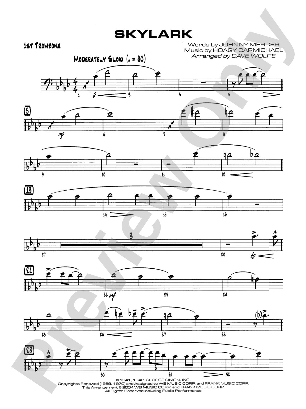 Skylark: 1st Trombone