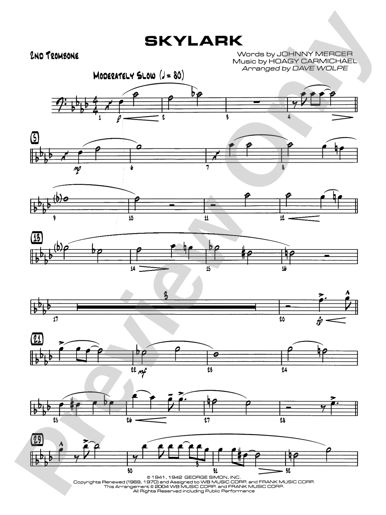 Skylark: 2nd Trombone