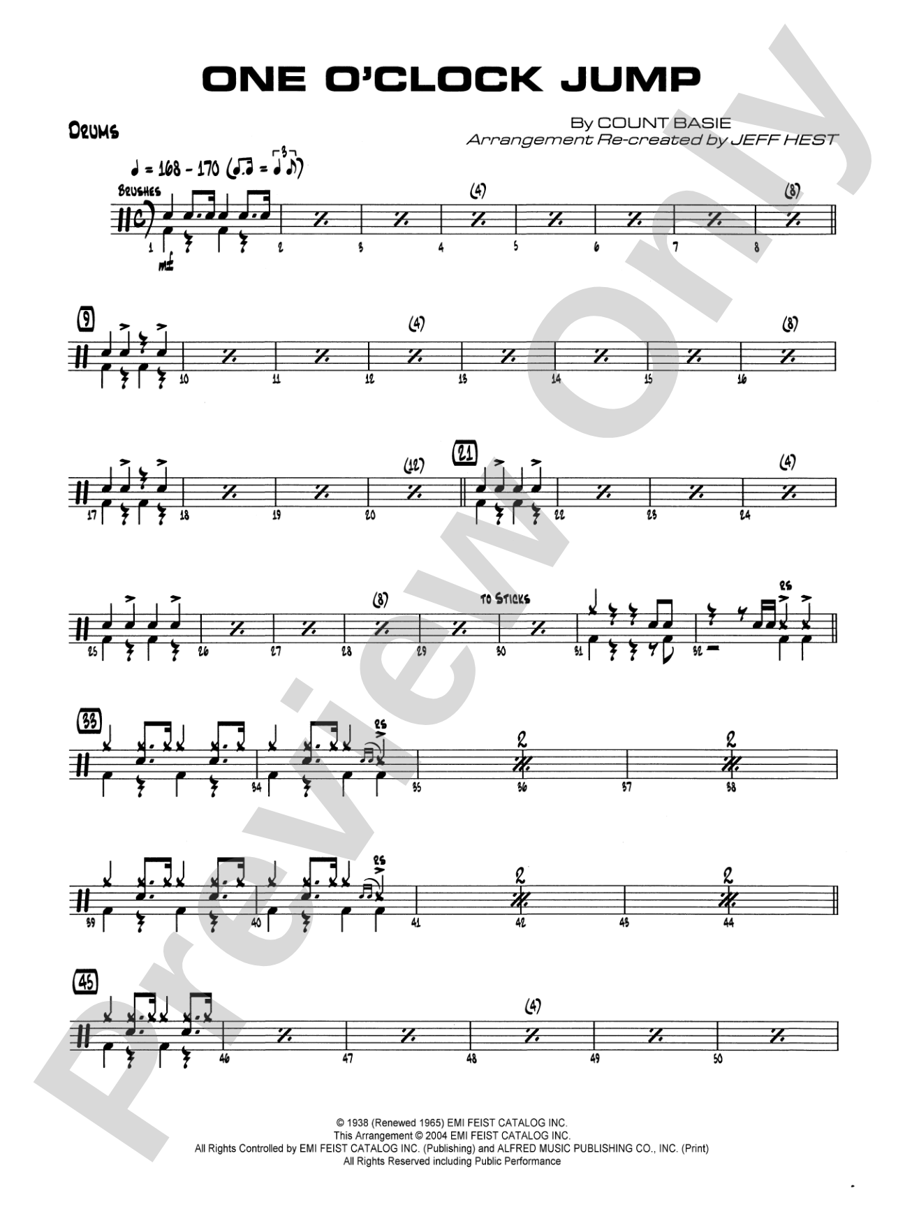 One O'Clock Jump: Drums