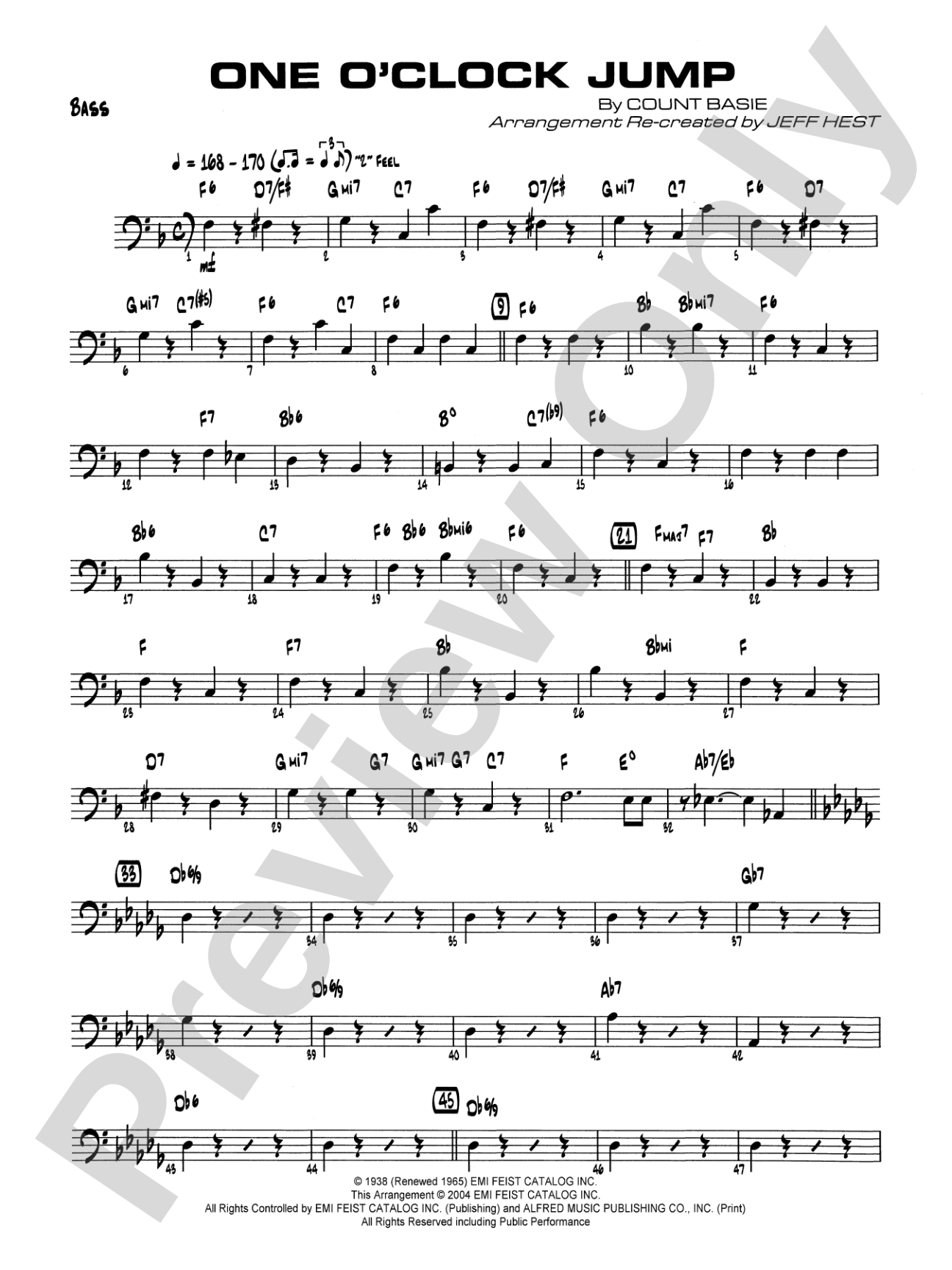 One O'Clock Jump: String Bass