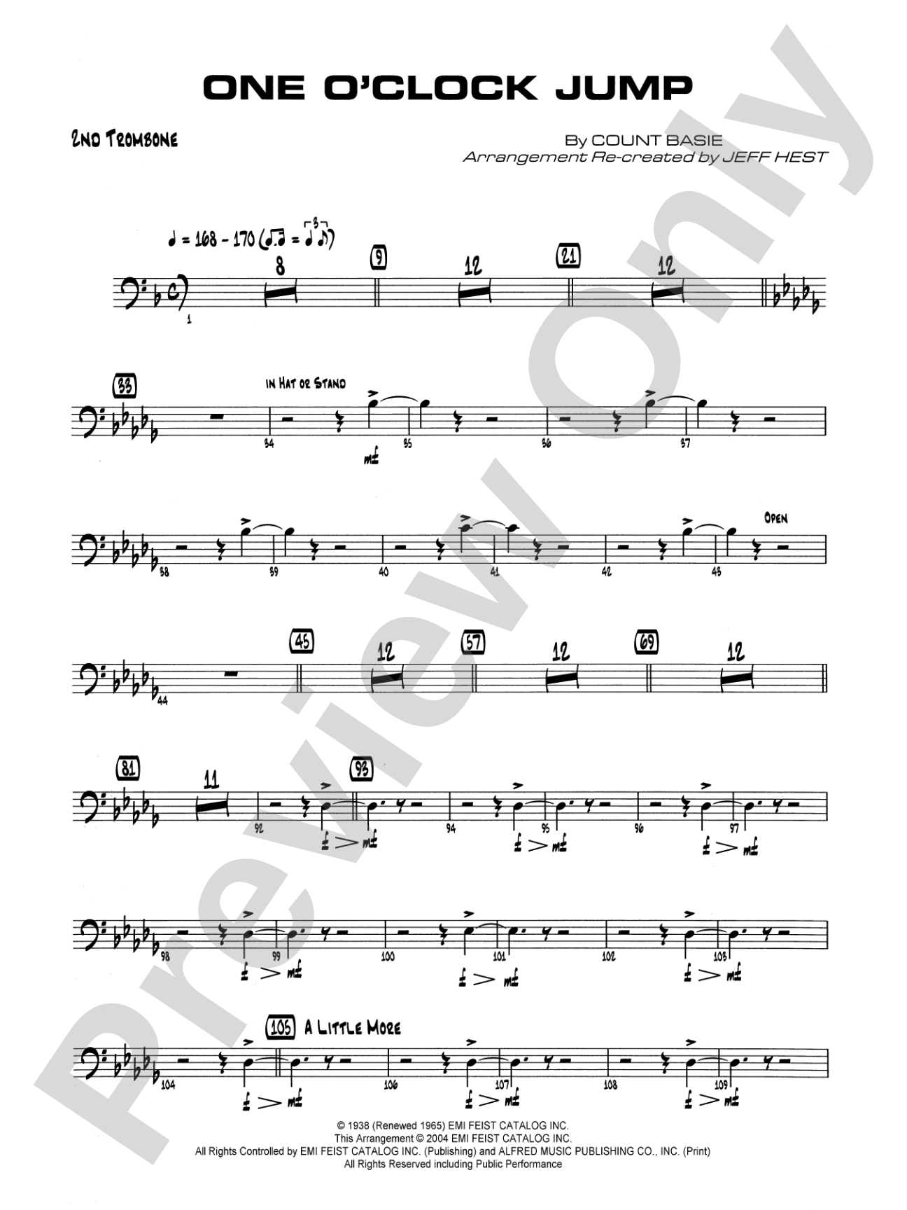 One O'Clock Jump: 2nd Trombone