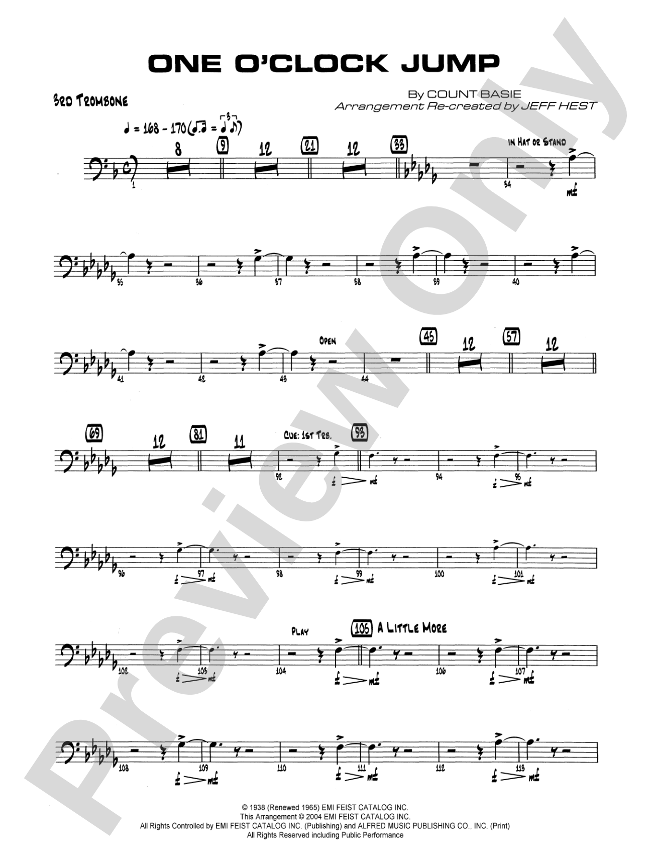 One O'Clock Jump: 3rd Trombone