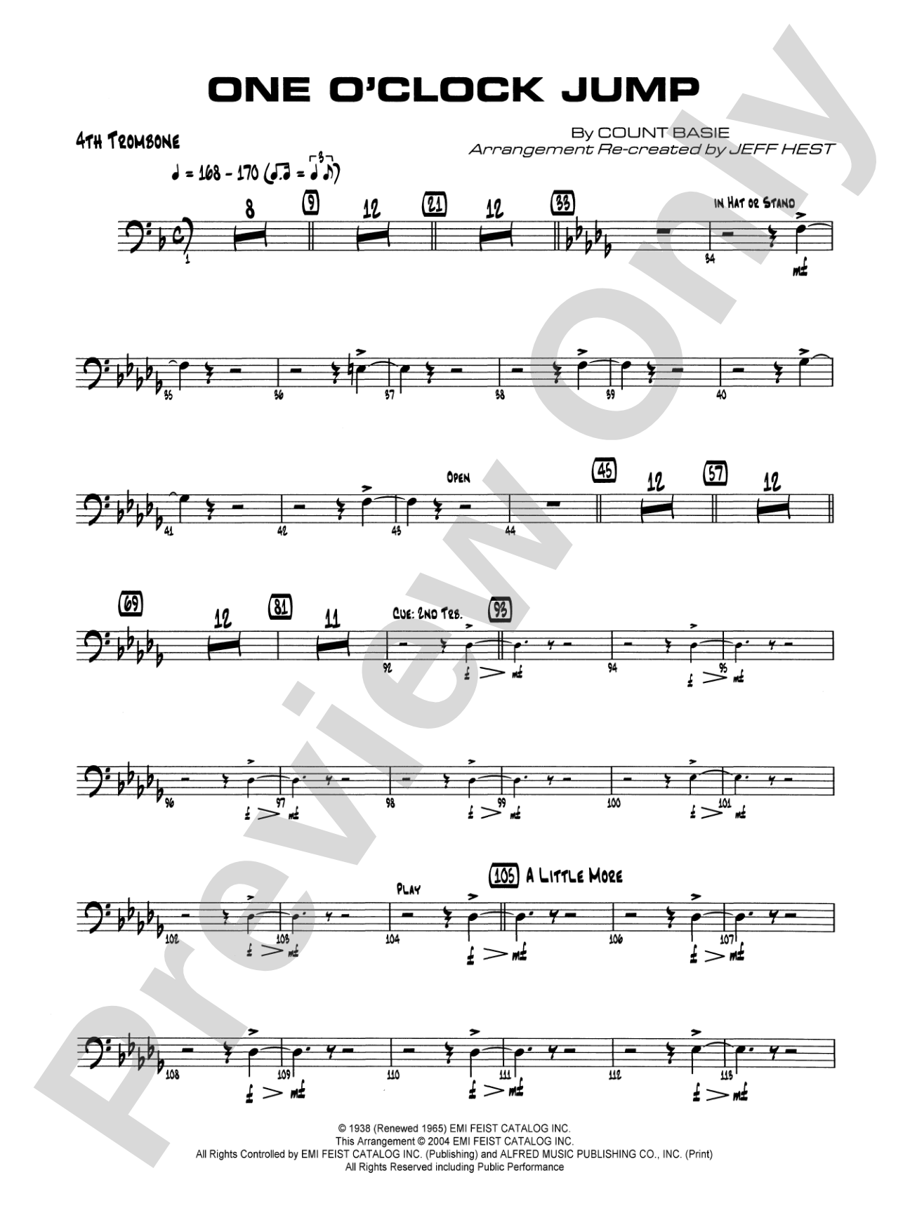 One O'Clock Jump: 4th Trombone
