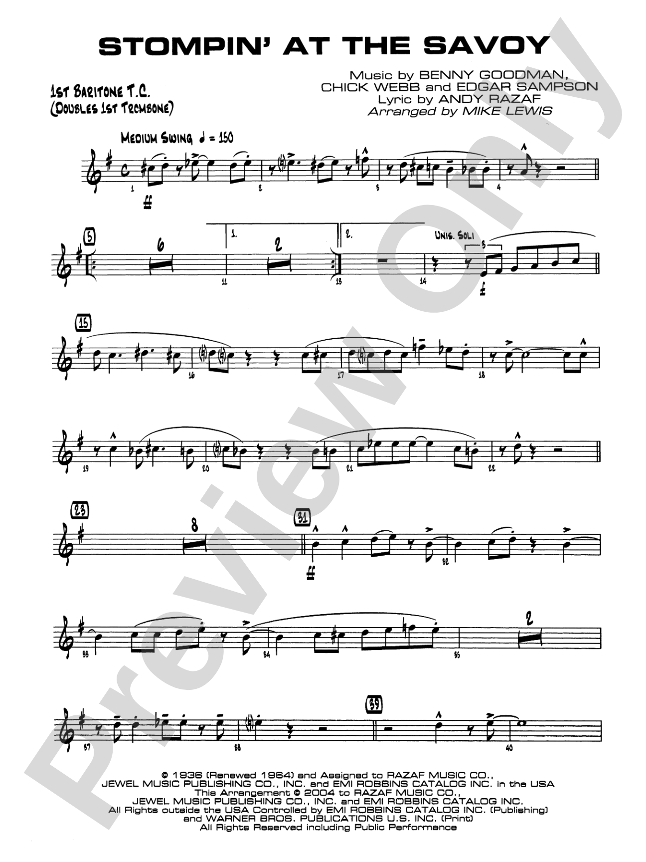 Stompin' at the Savoy: Baritone T.C.