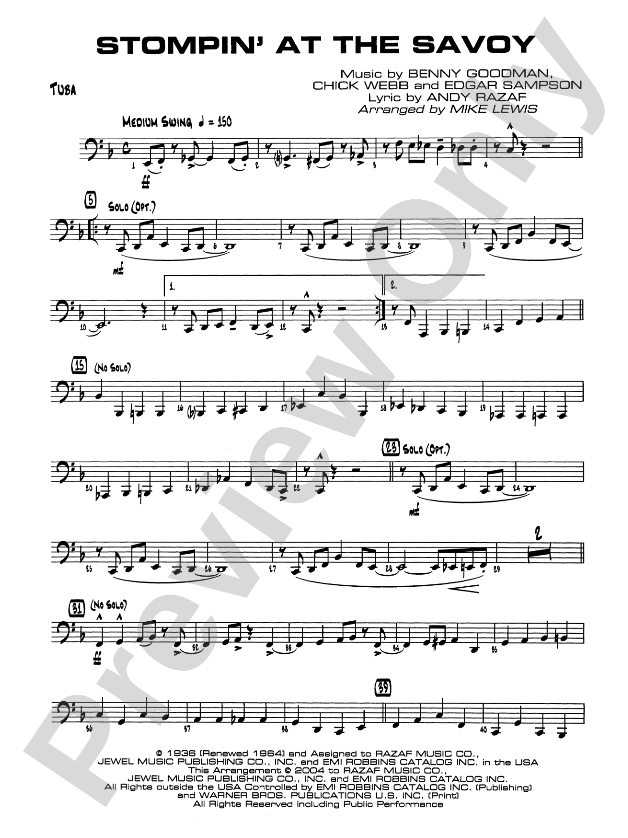 Stompin' at the Savoy: Tuba
