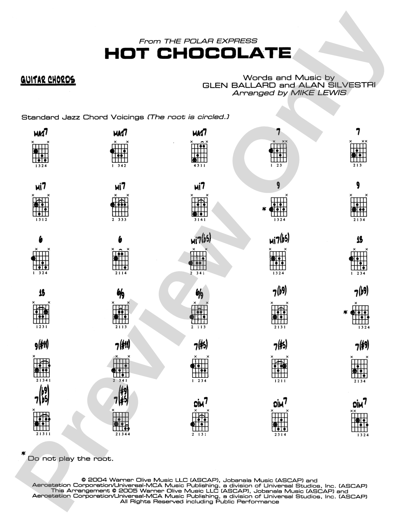 Hot Chocolate (from The Polar Express): Guitar Chords