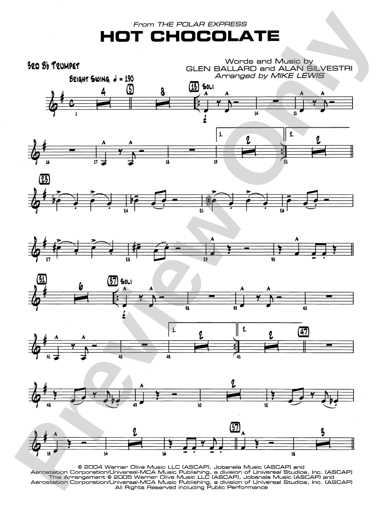 Hot Chocolate (from The Polar Express): 3rd B-flat Trumpet