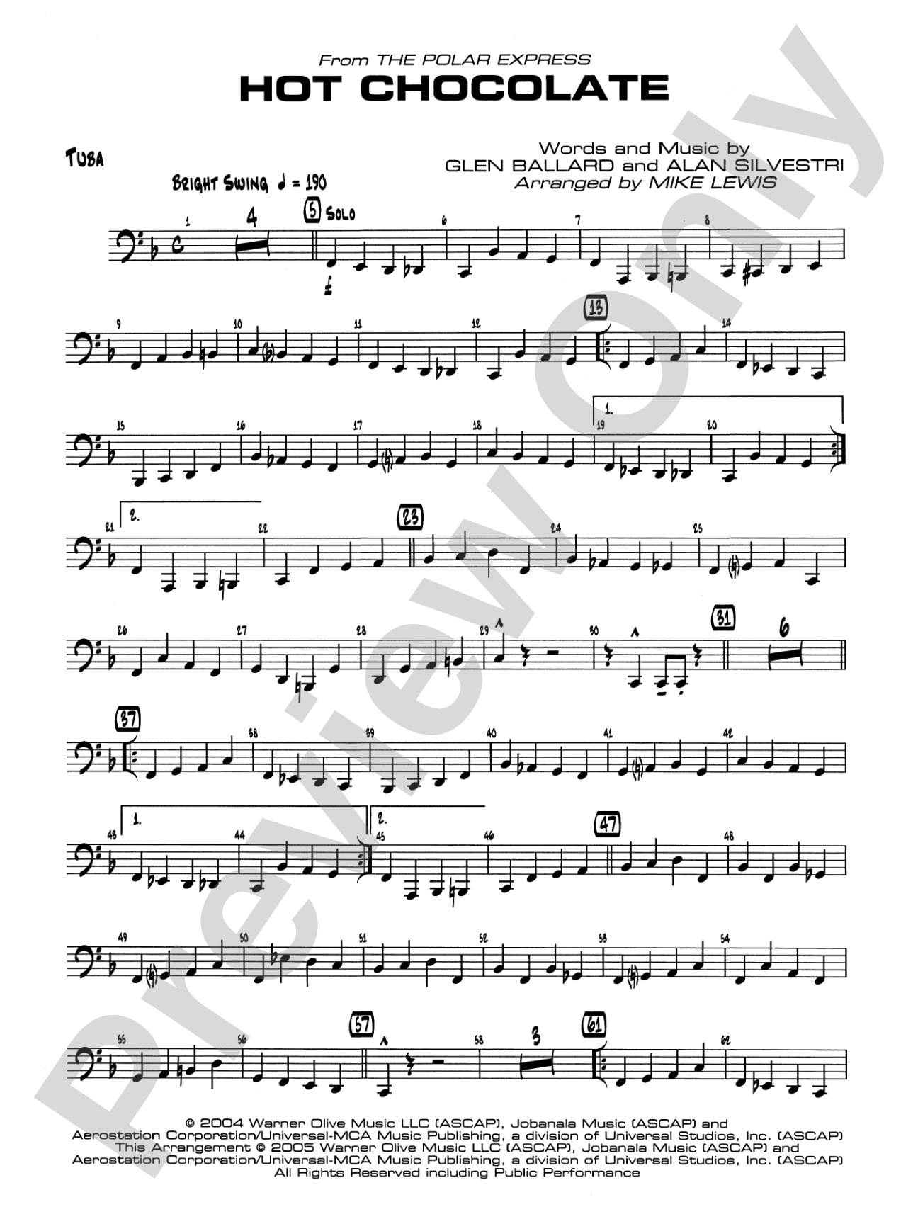 Hot Chocolate (from The Polar Express): Tuba