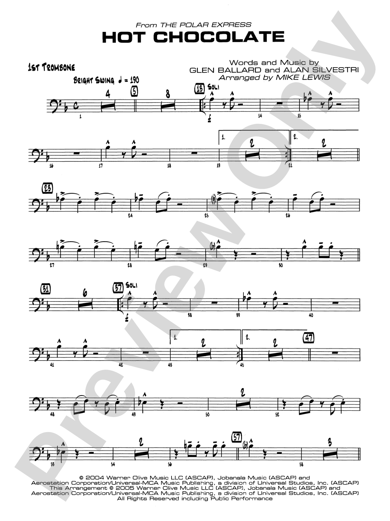 Hot Chocolate (from The Polar Express): 1st Trombone