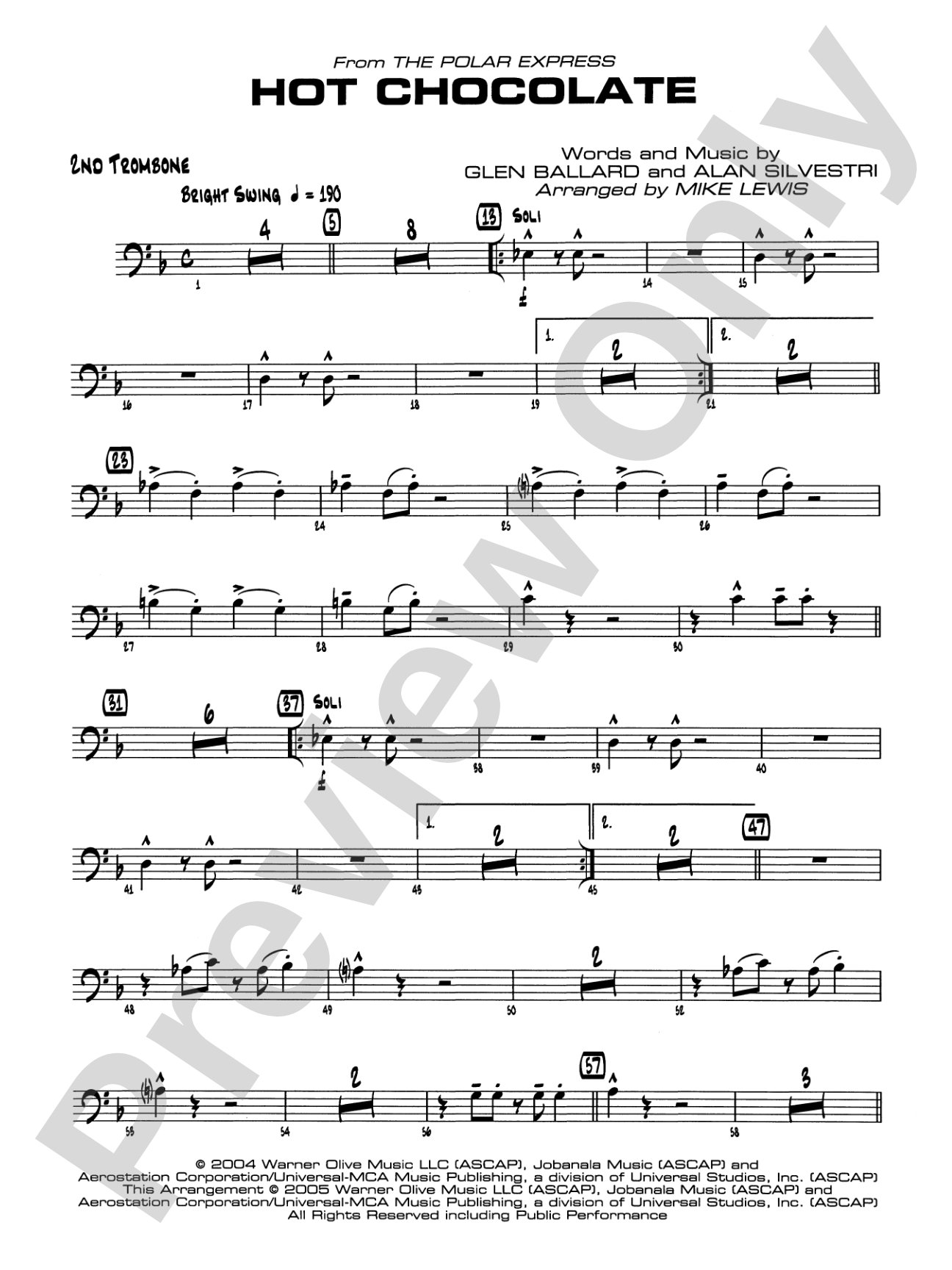 Hot Chocolate (from The Polar Express): 2nd Trombone