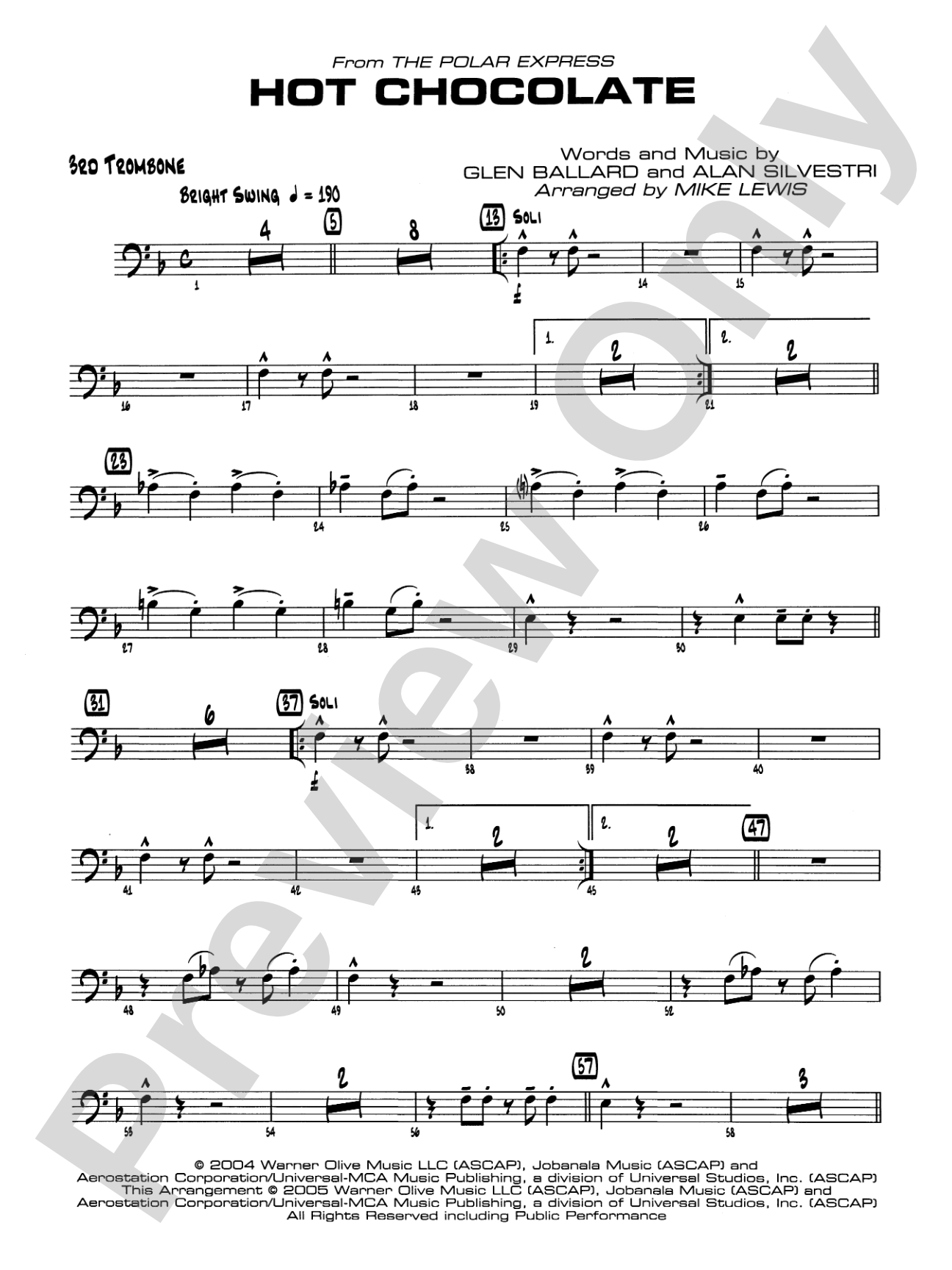 Hot Chocolate (from The Polar Express): 3rd Trombone