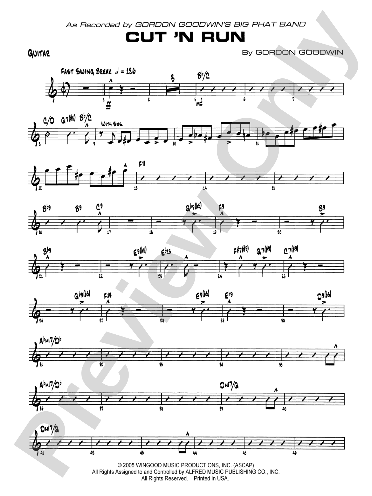 Cut 'n Run: Guitar