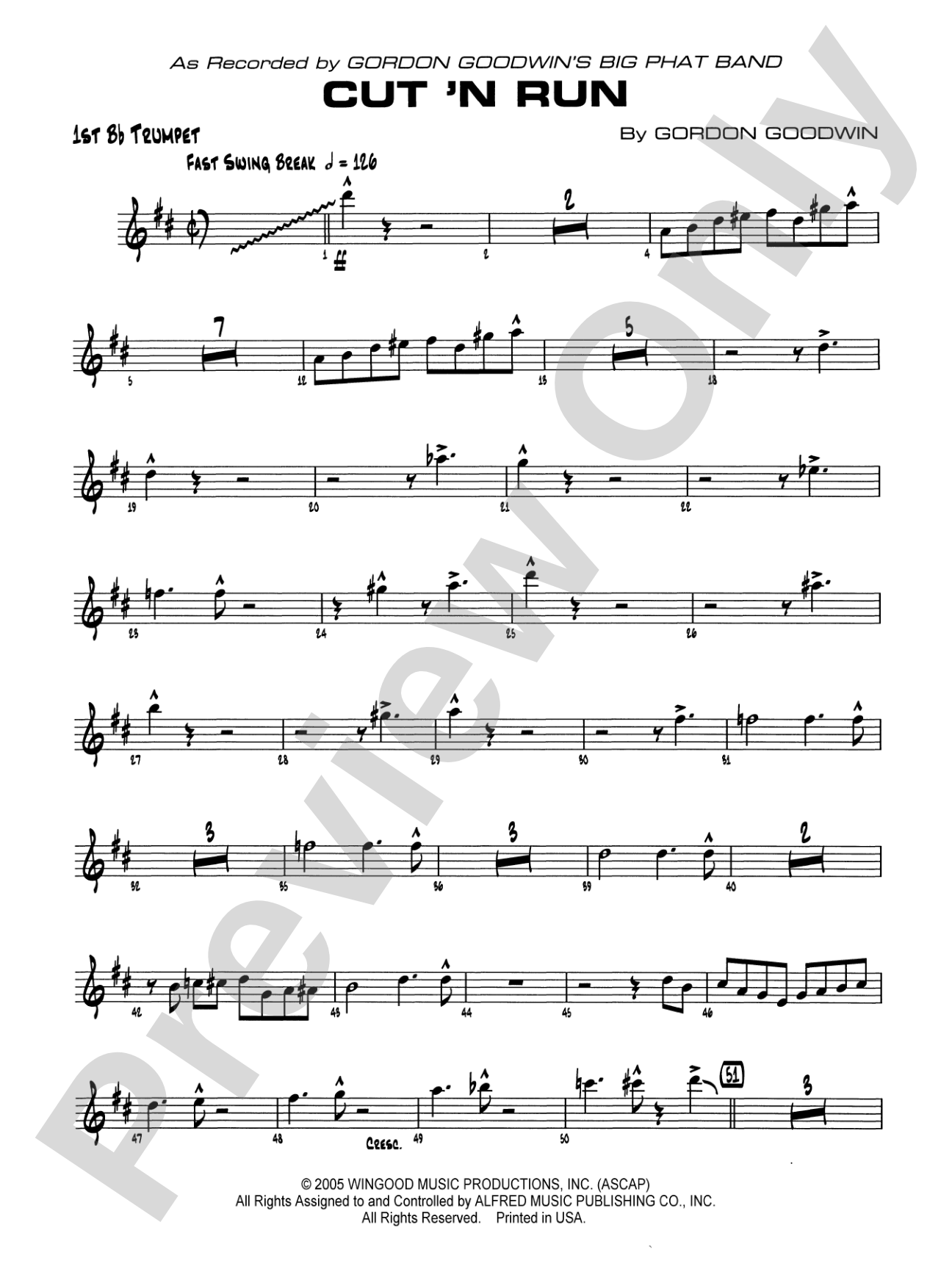Cut 'n Run: 1st B-flat Trumpet