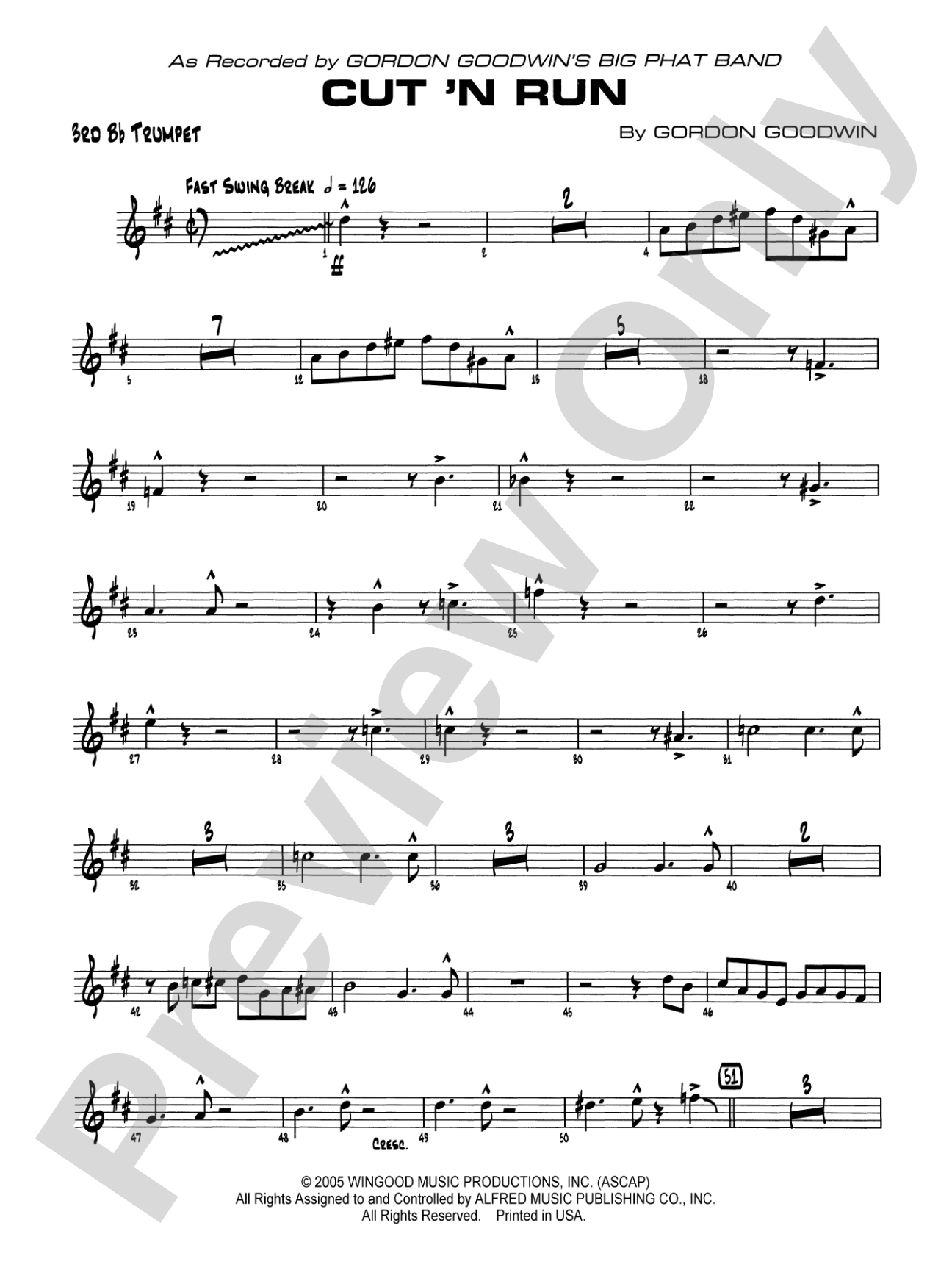 Cut 'n Run: 3rd B-flat Trumpet