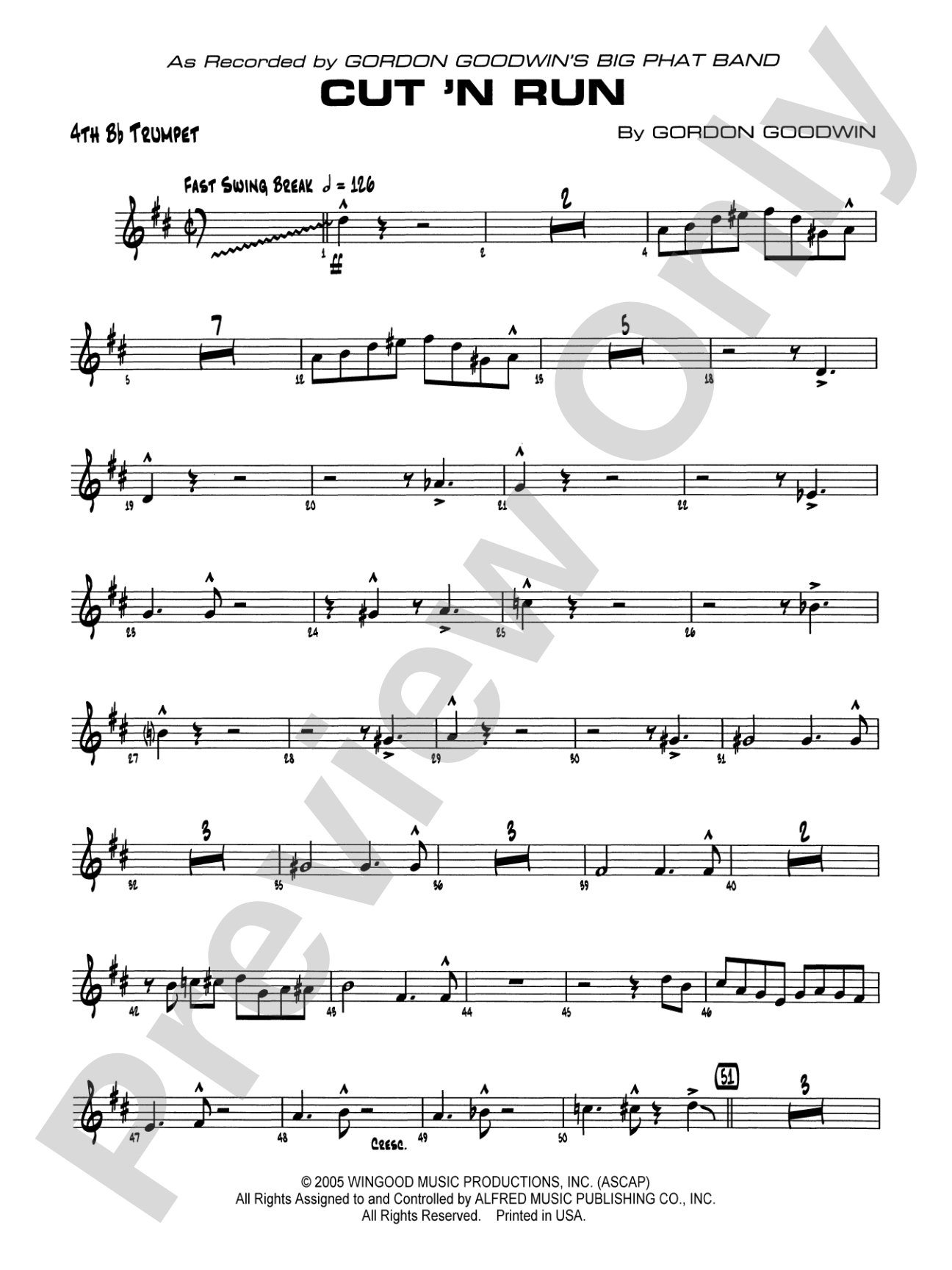 Cut 'n Run: 4th B-flat Trumpet