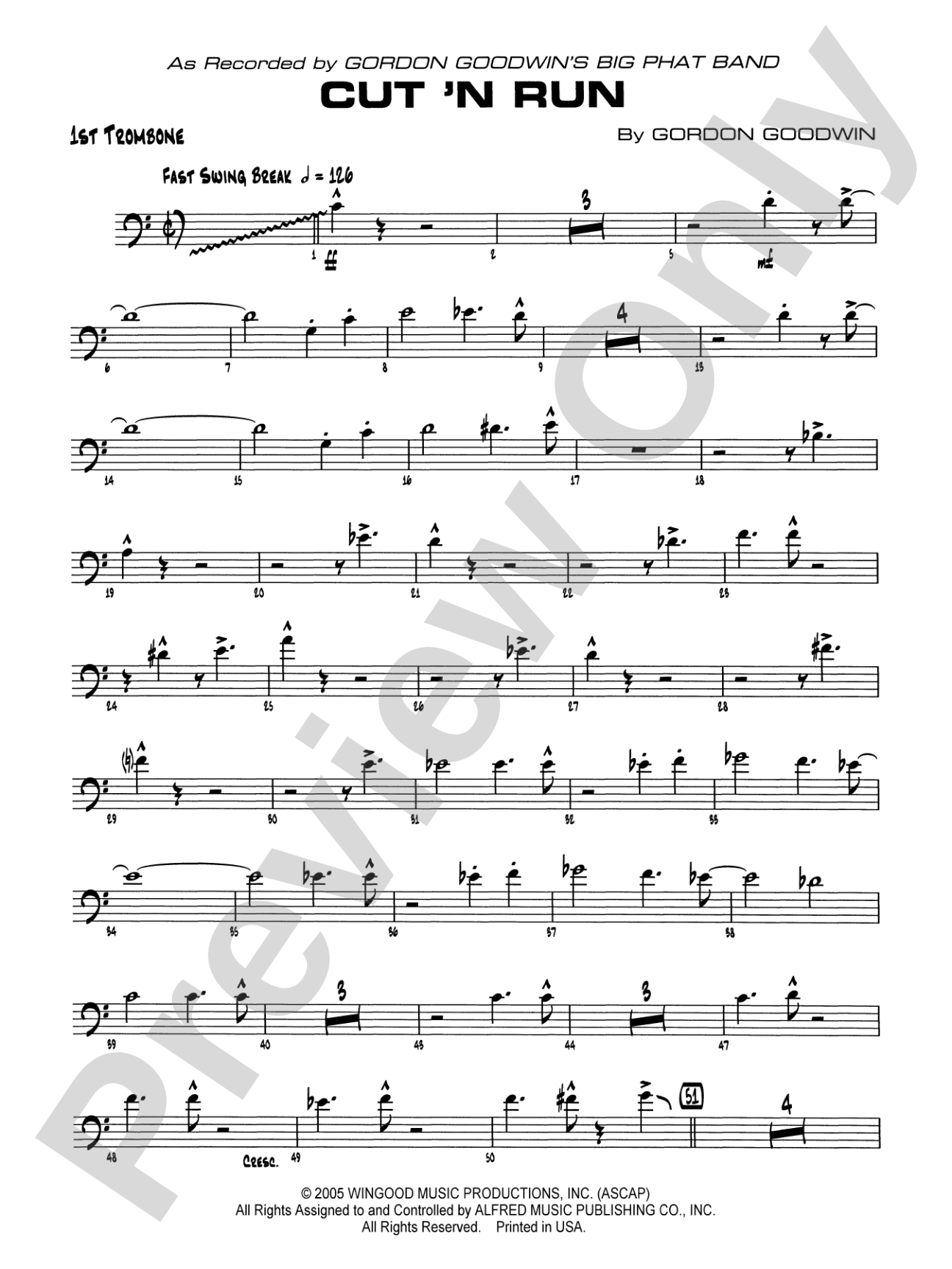 Cut 'n Run: 1st Trombone