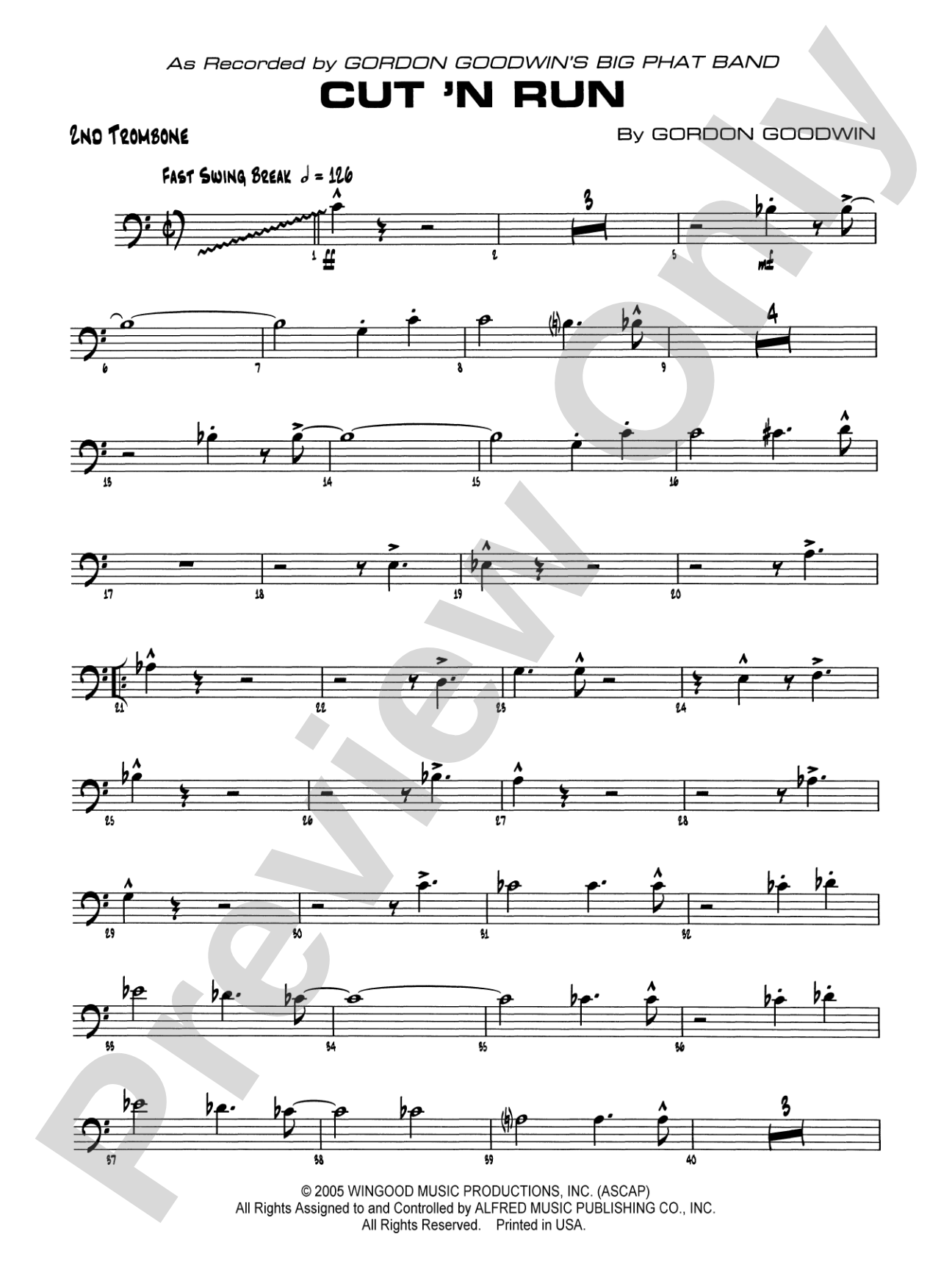 Cut 'n Run: 2nd Trombone