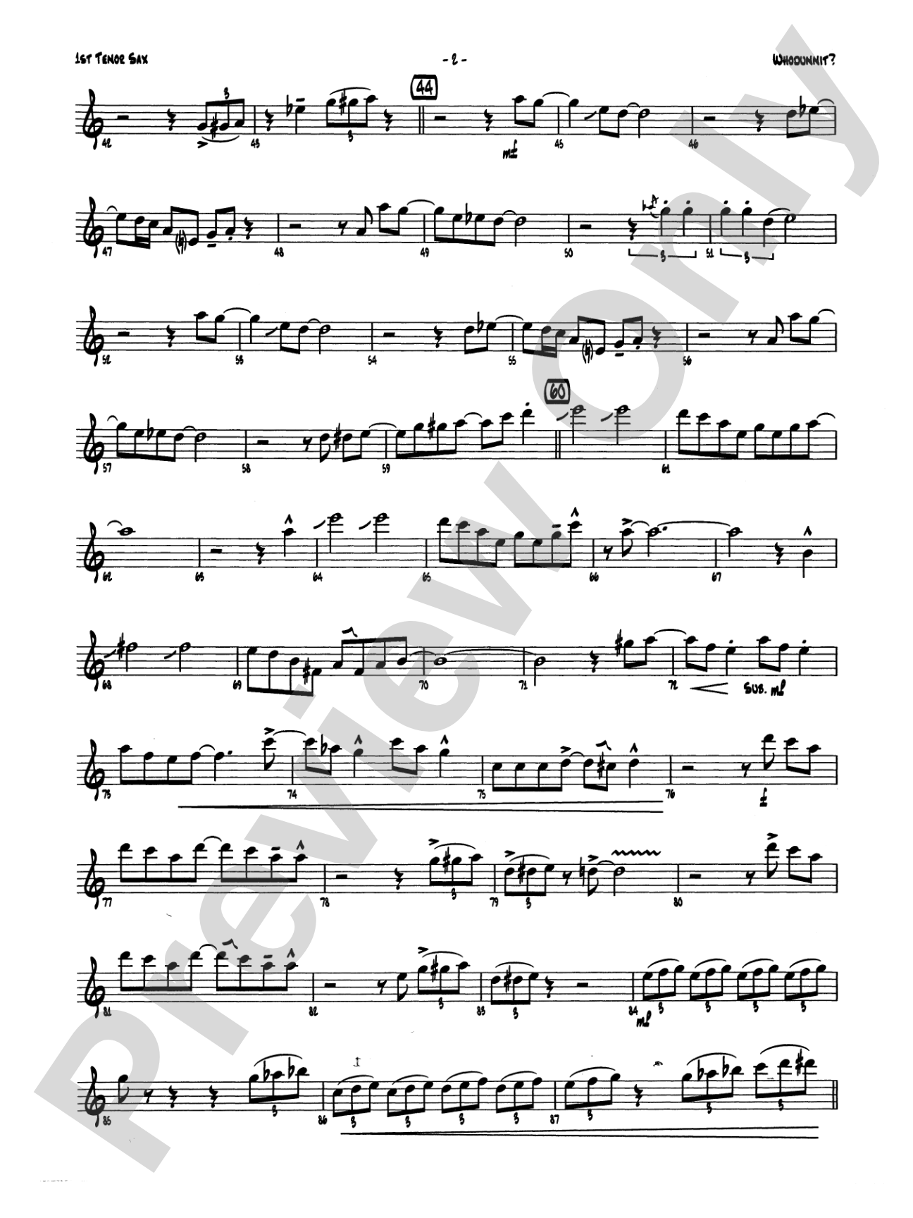 Whodunnit?: B-flat Tenor Saxophone