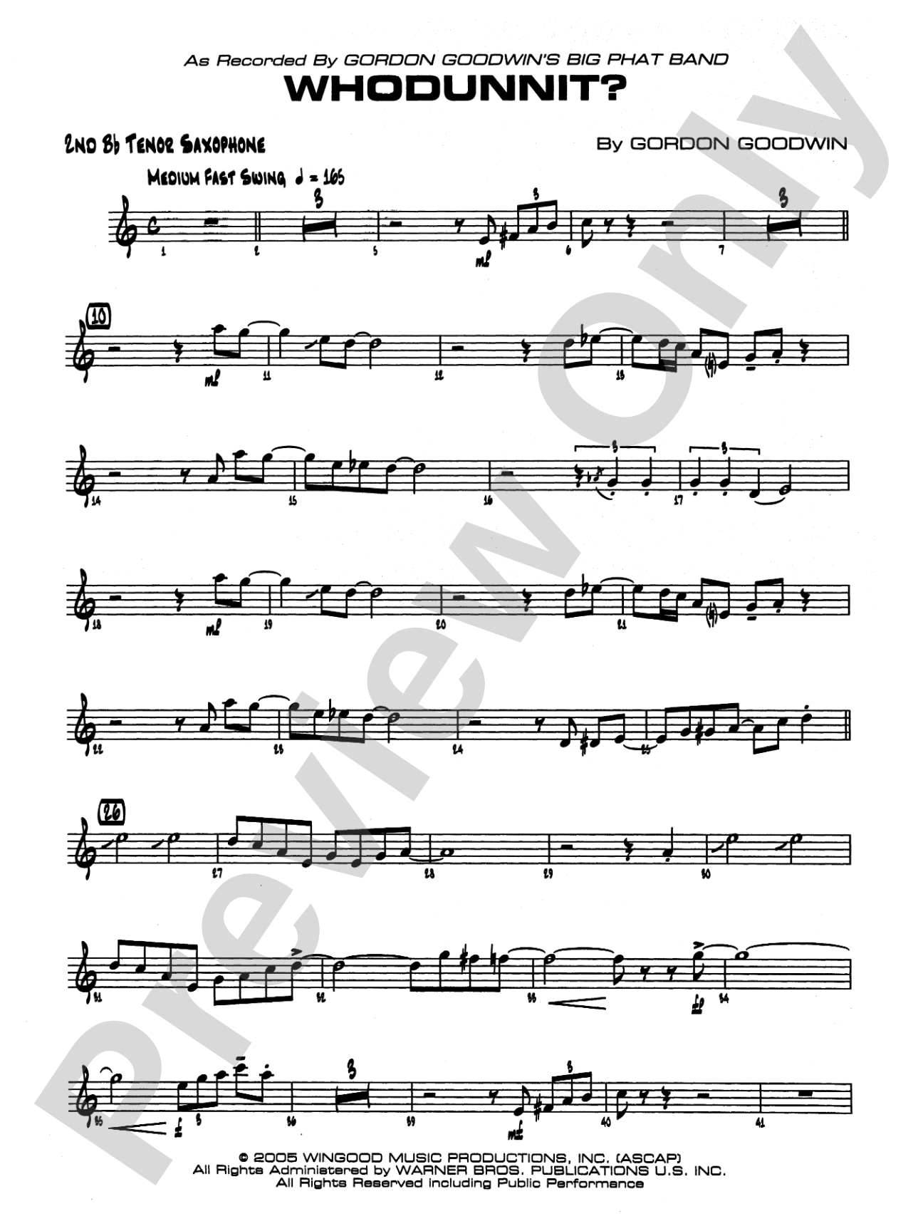 Whodunnit?: 2nd B-flat Tenor Saxophone