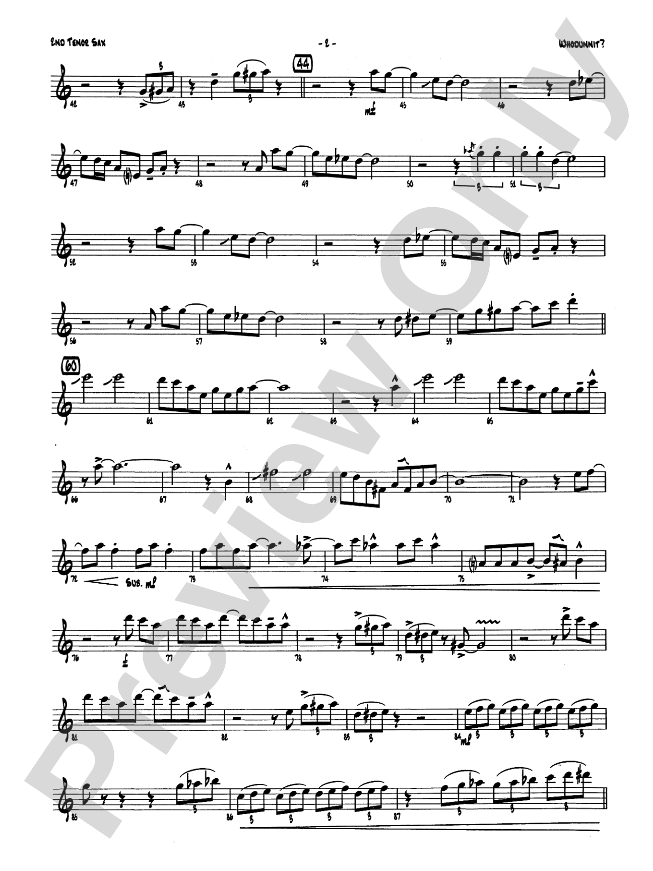 Whodunnit?: 2nd B-flat Tenor Saxophone