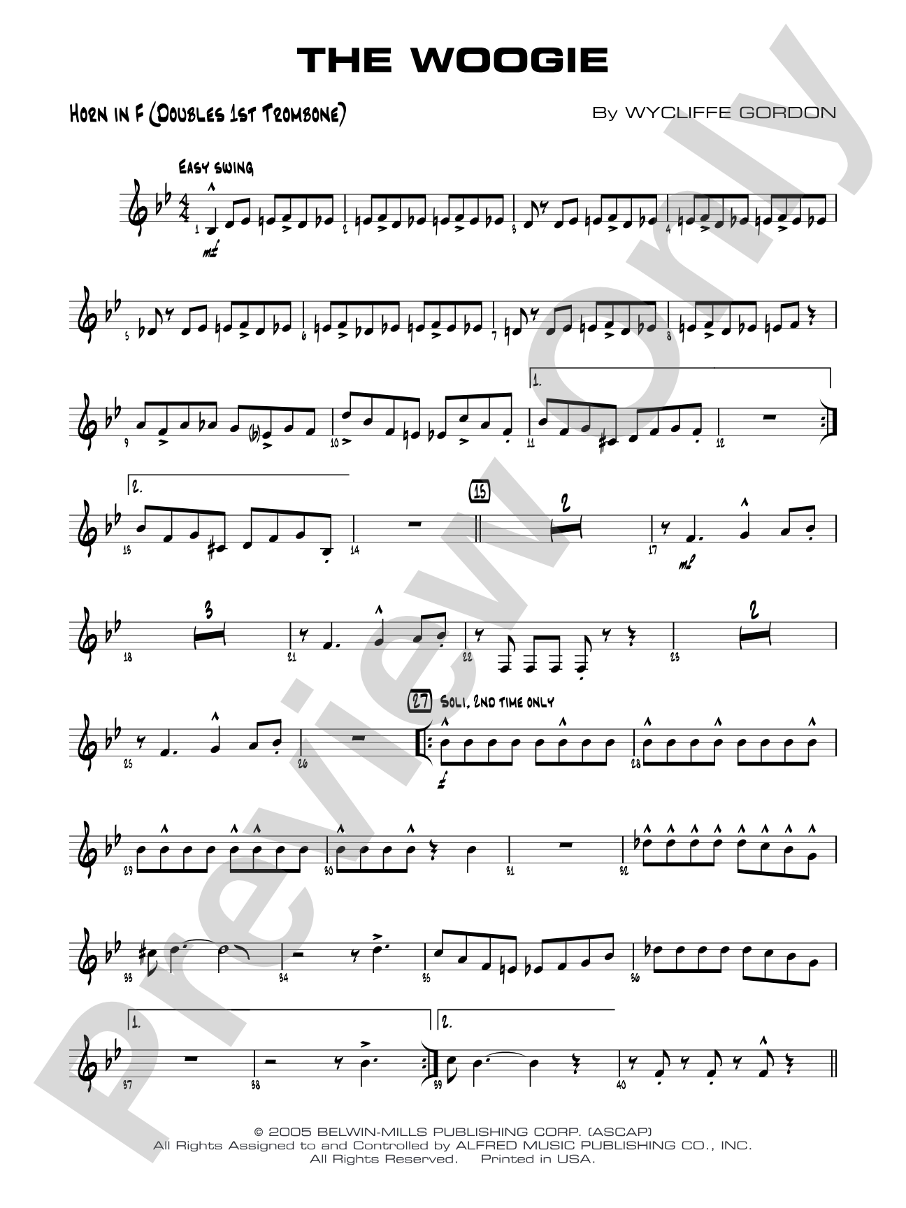 The Woogie: 1st F Horn