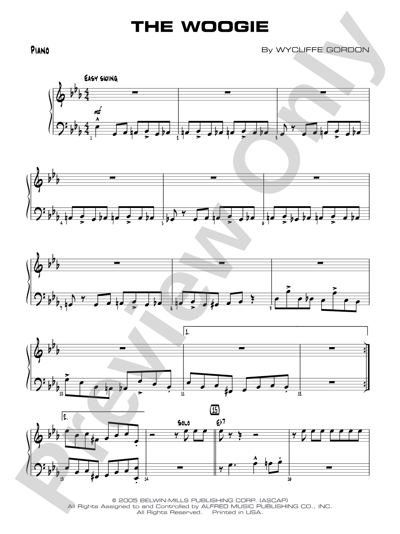 The Woogie: Piano Accompaniment