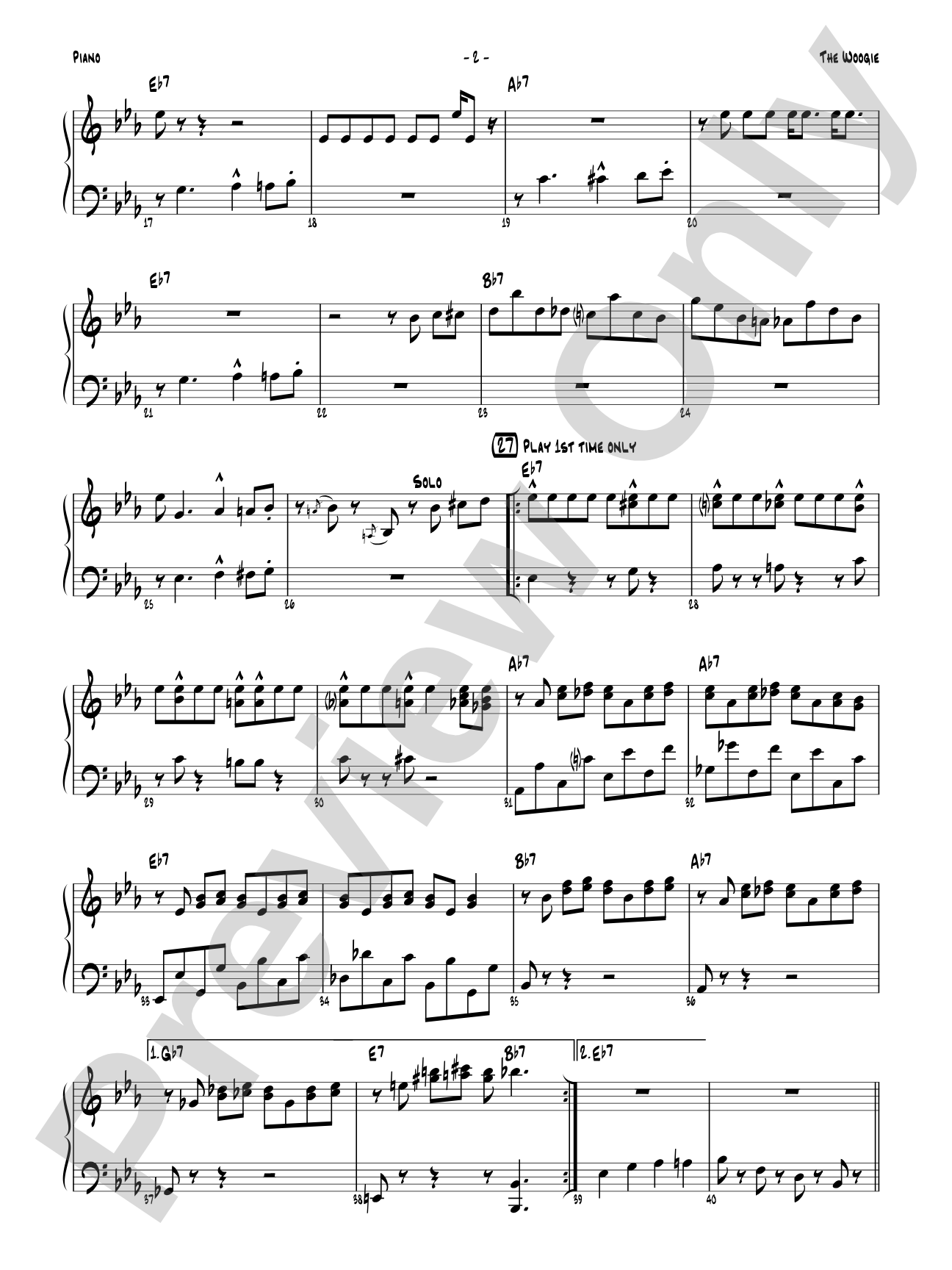 The Woogie: Piano Accompaniment