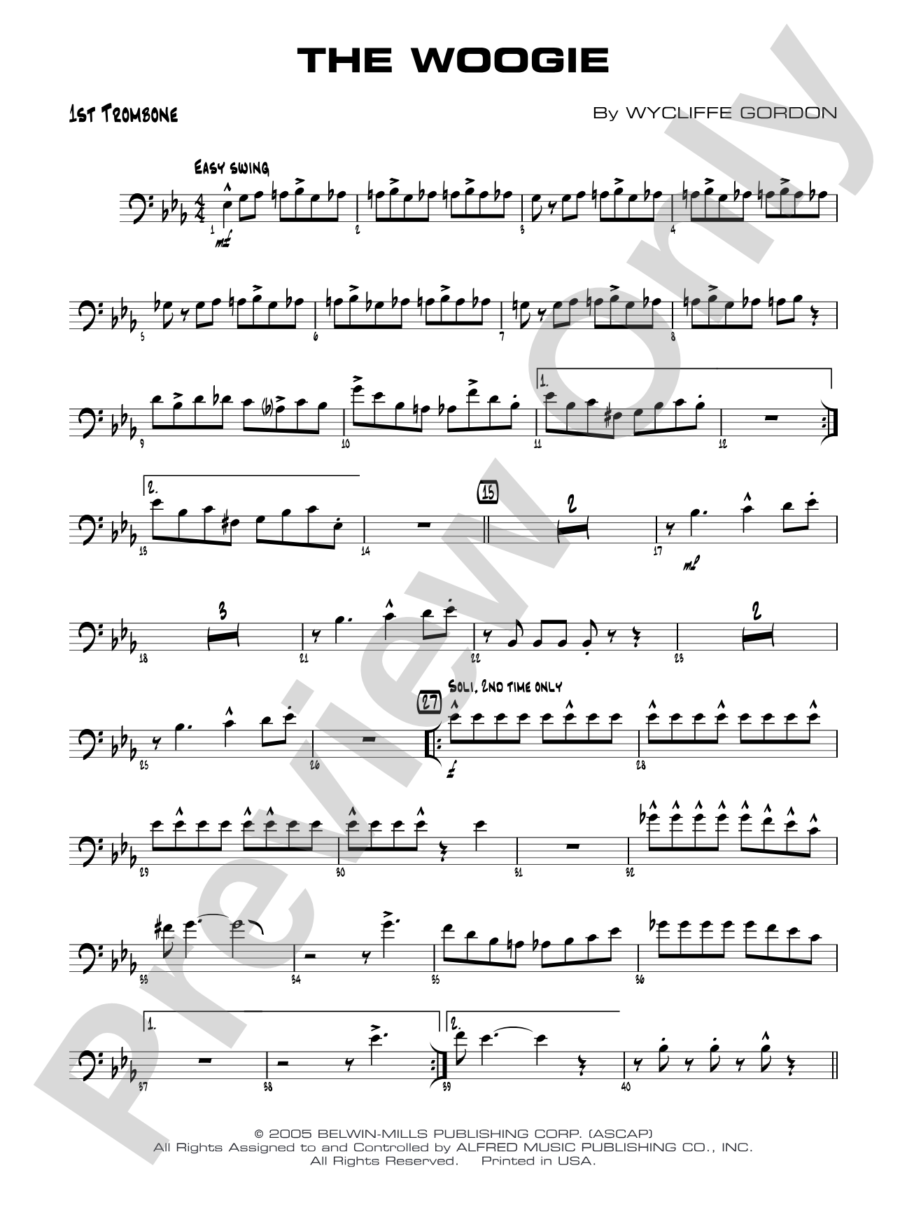 The Woogie: 1st Trombone