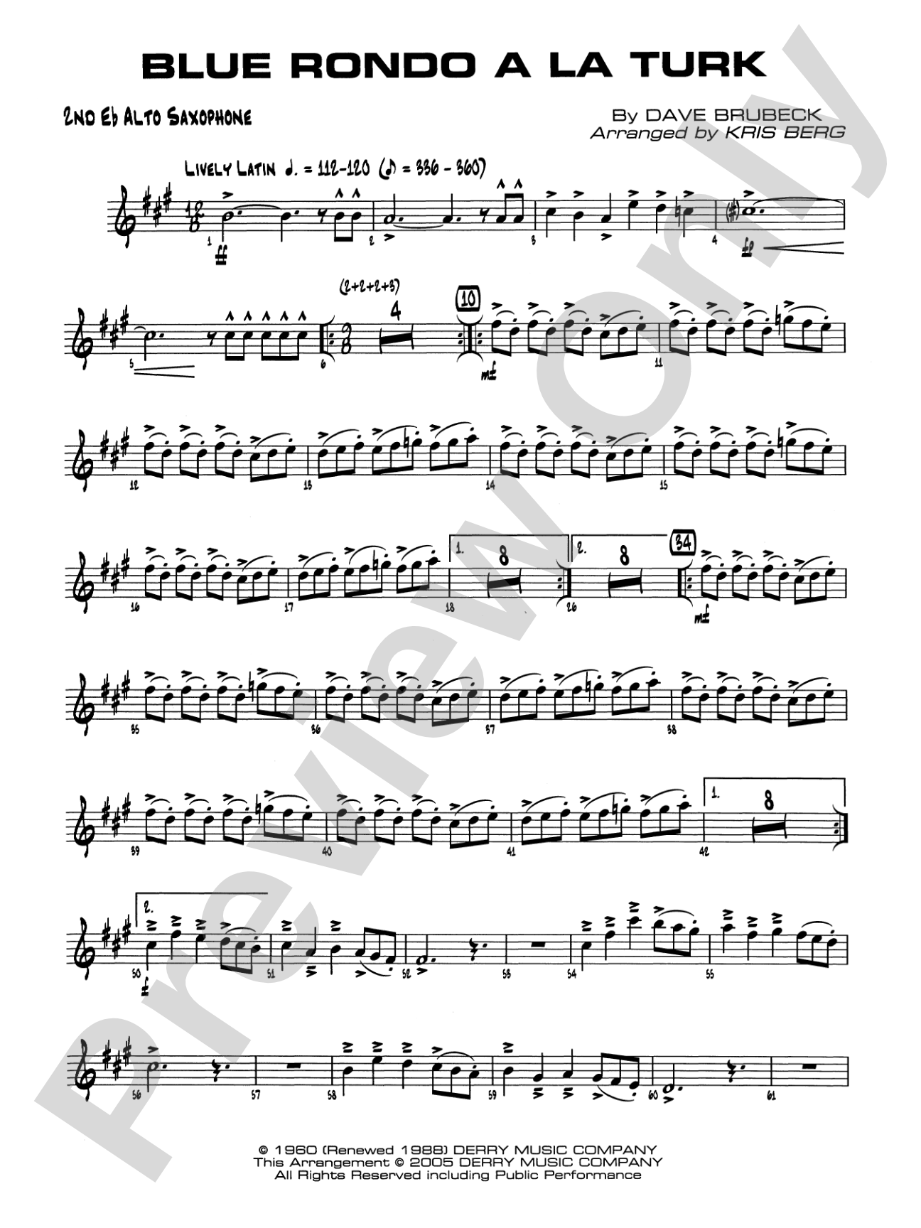 Blue Rondo a la Turk: 2nd E-flat Alto Saxophone