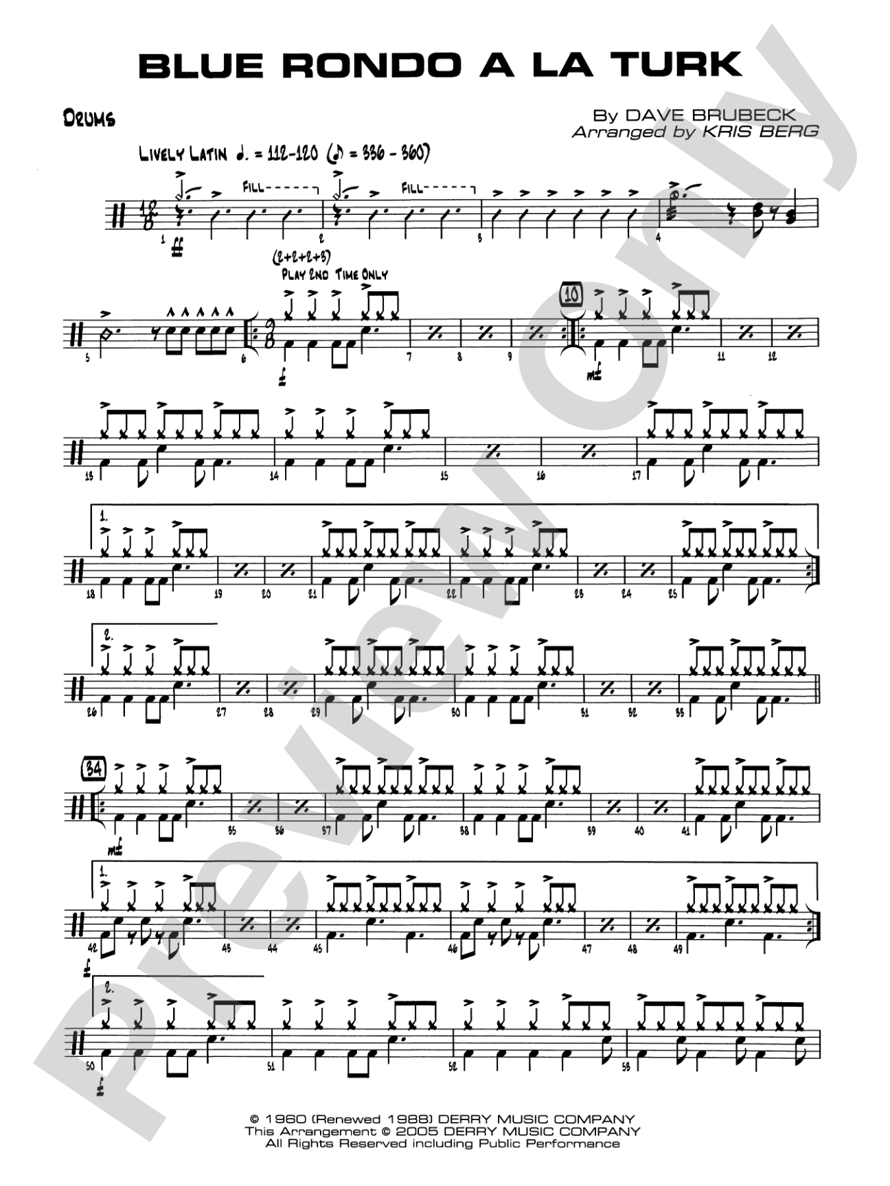 Blue Rondo a la Turk: Drums