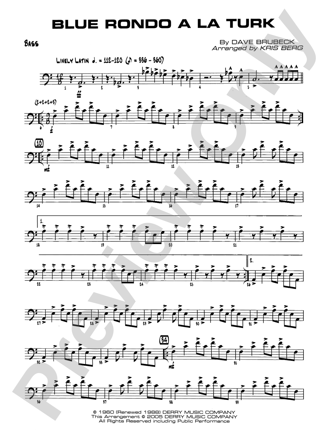 Blue Rondo a la Turk: String Bass