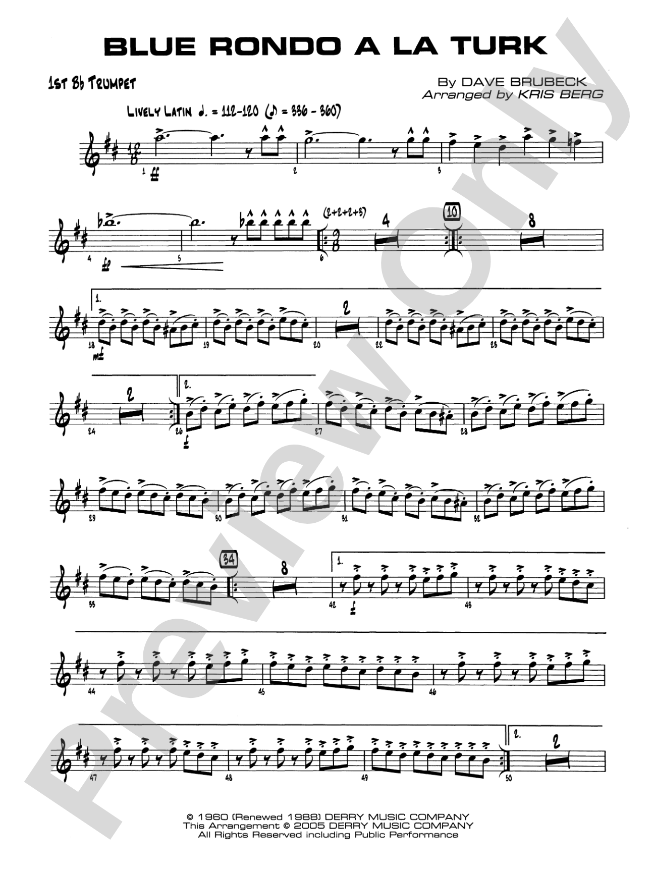 Blue Rondo a la Turk: 1st B-flat Trumpet