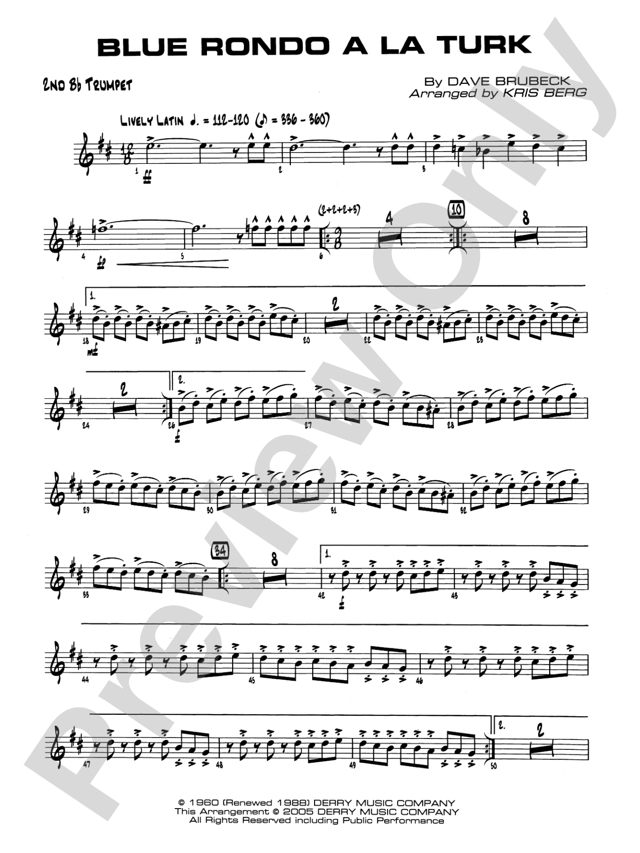 Blue Rondo a la Turk: 2nd B-flat Trumpet