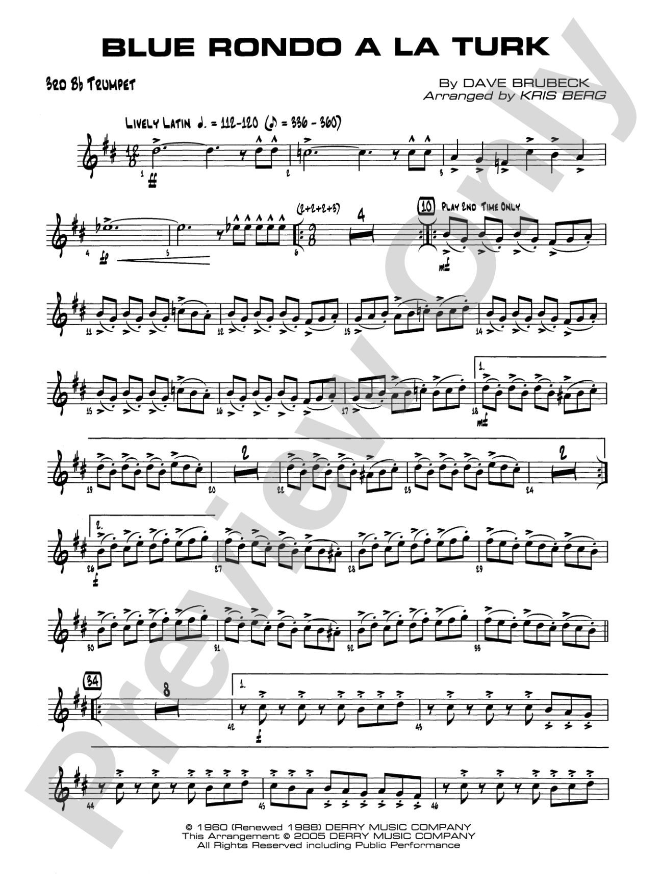 Blue Rondo a la Turk: 3rd B-flat Trumpet