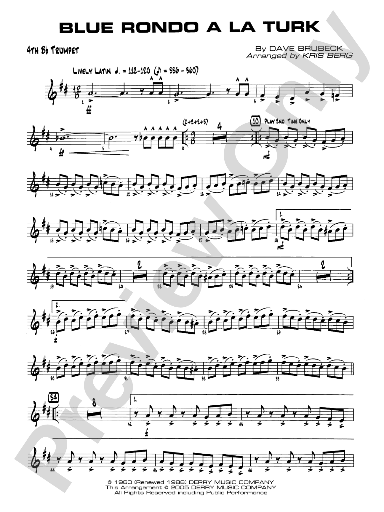 Blue Rondo a la Turk: 4th B-flat Trumpet